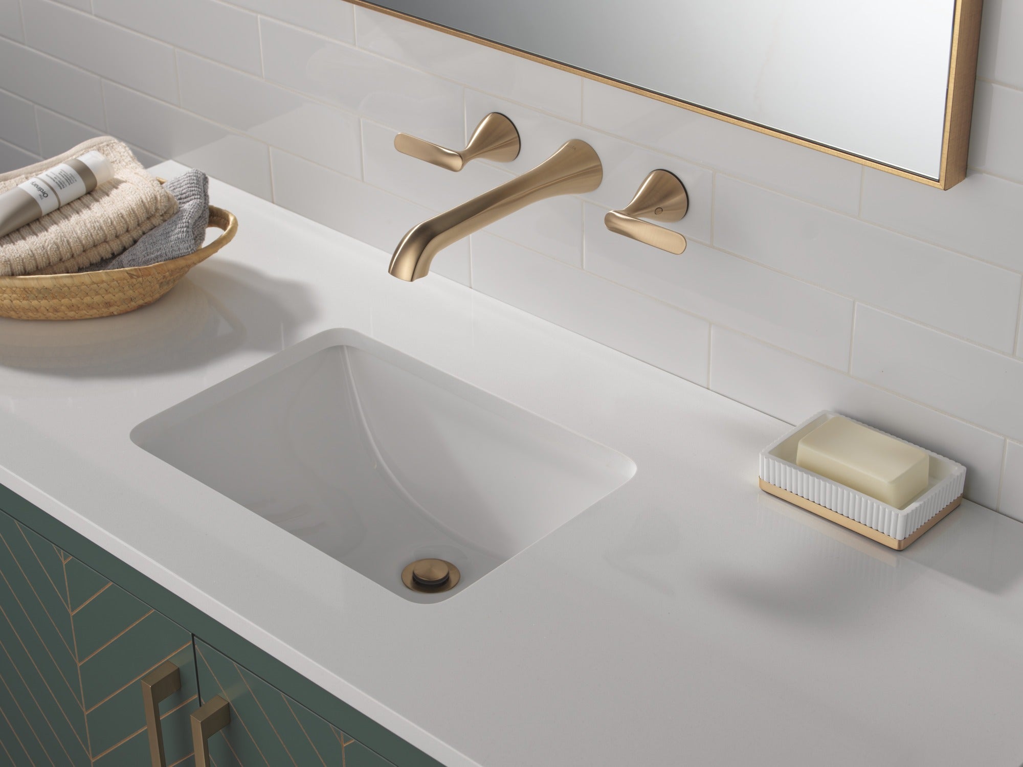 Delta Bonacci™ Two Handle Wall Mount Bathroom Faucet