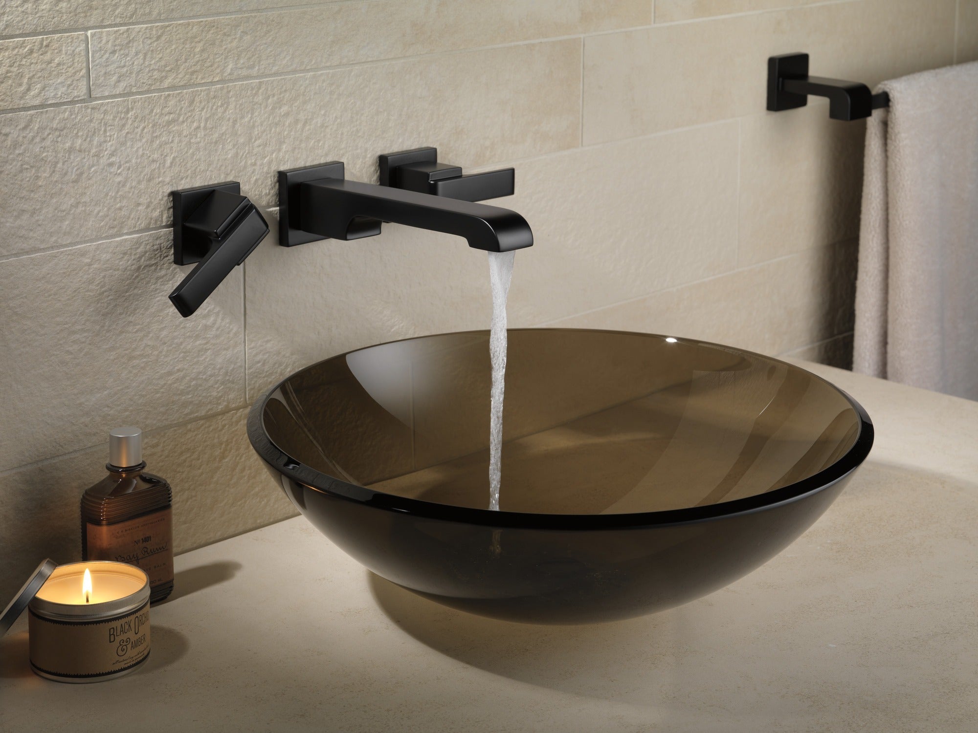 Delta Ara® Two Handle Wall Mount Bathroom Faucet Trim