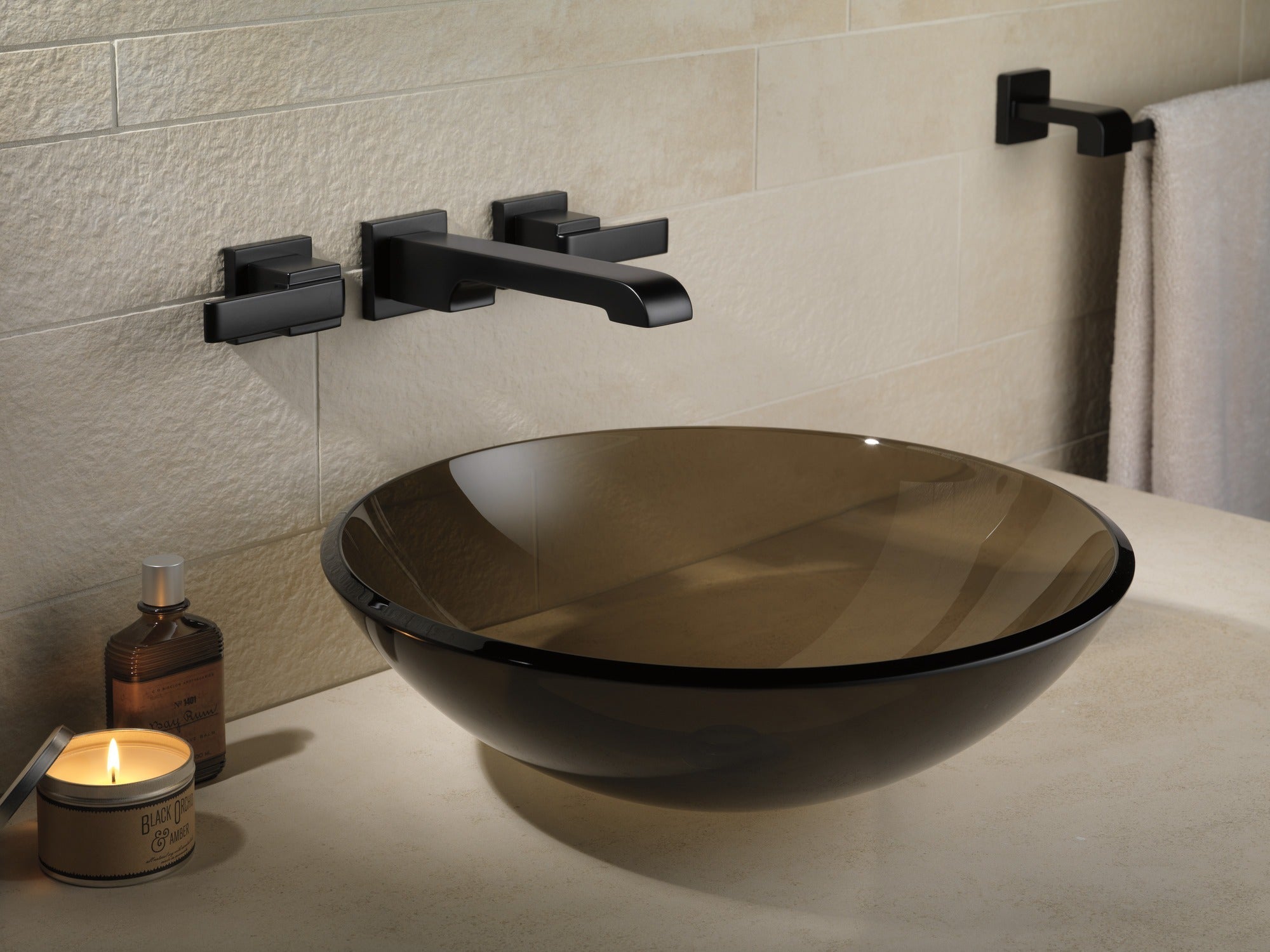 Delta Ara® Two Handle Wall Mount Bathroom Faucet Trim