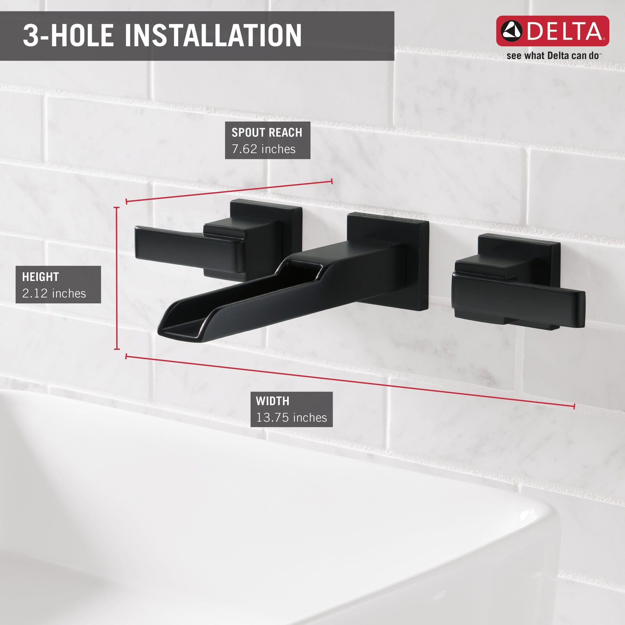 Delta Ara® Two Handle Wall Mount Channel Bathroom Faucet Trim