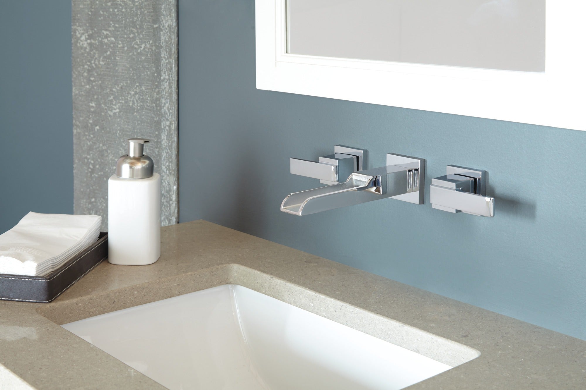 Delta Ara® Two Handle Wall Mount Channel Bathroom Faucet Trim
