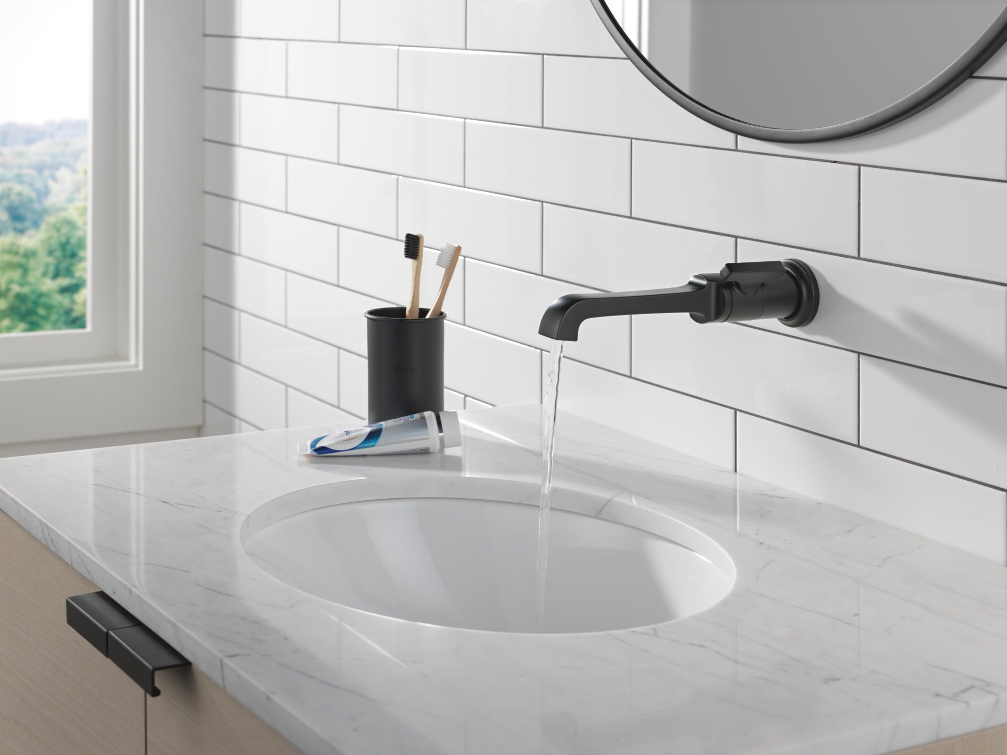 Delta Tetra™ Single Handle Wall Mount Bathroom Faucet Trim