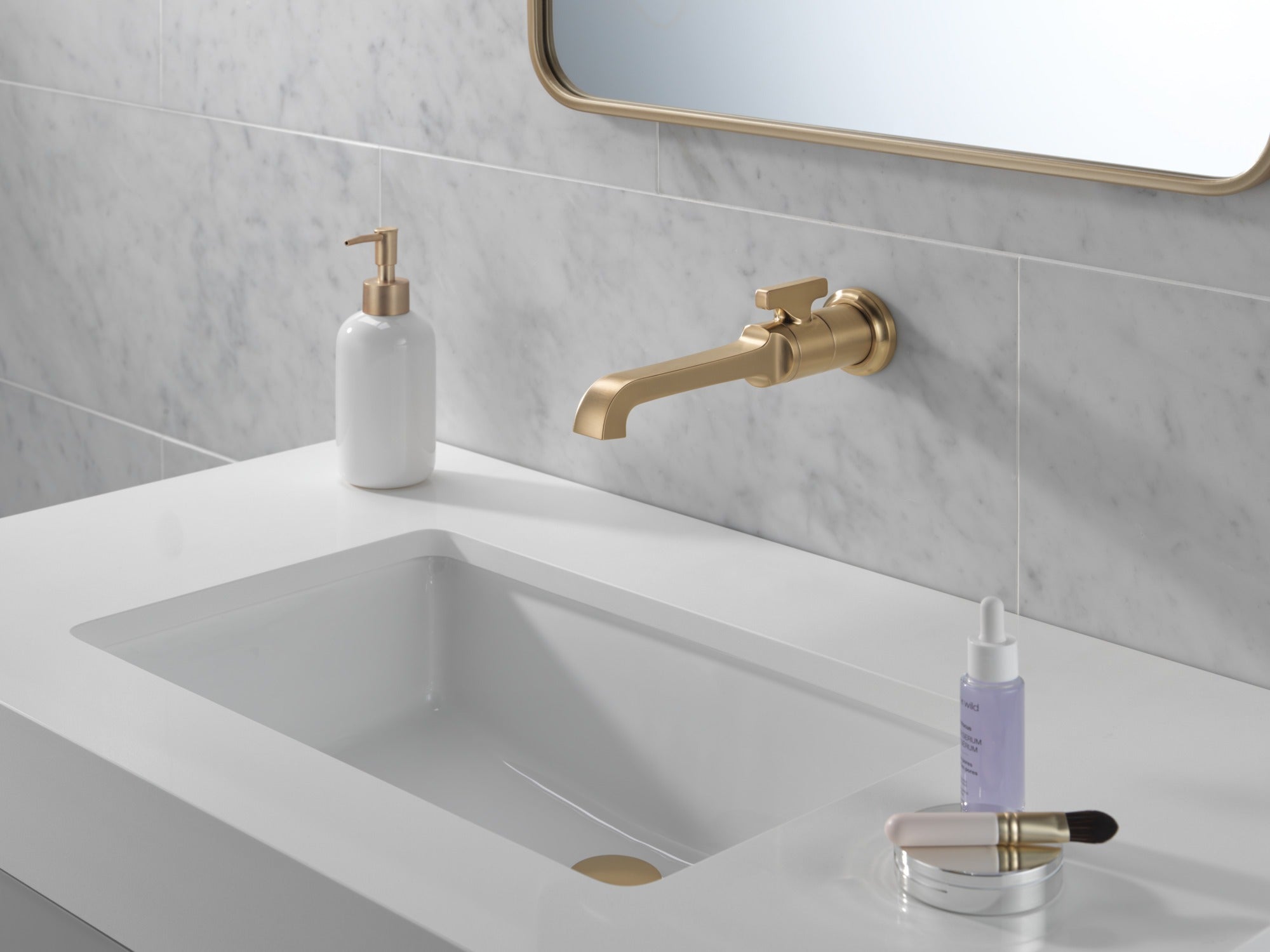 Delta Tetra™ Single Handle Wall Mount Bathroom Faucet Trim