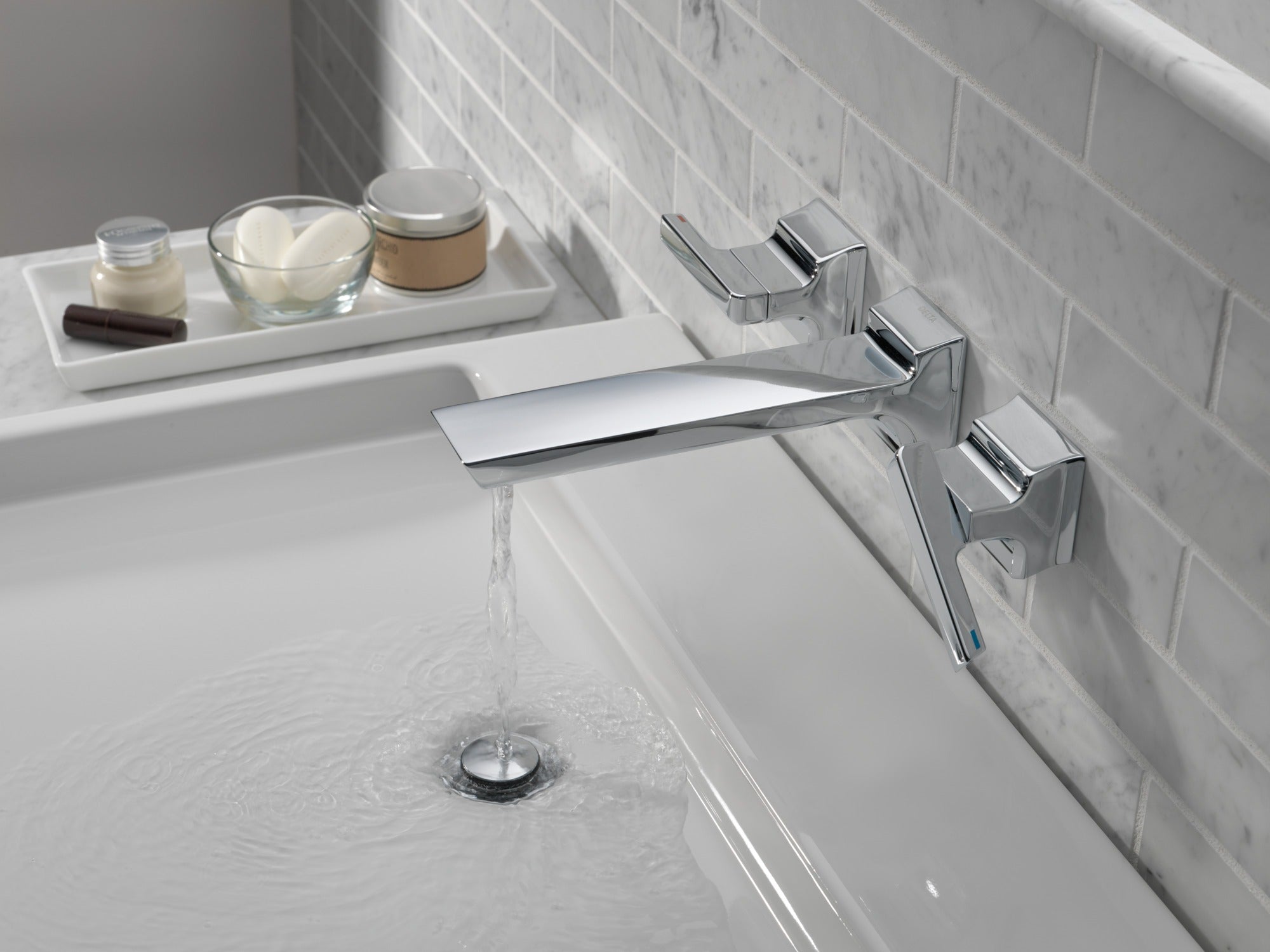 Delta Pivotal® Two Handle Wall Mount Bathroom Faucet Trim