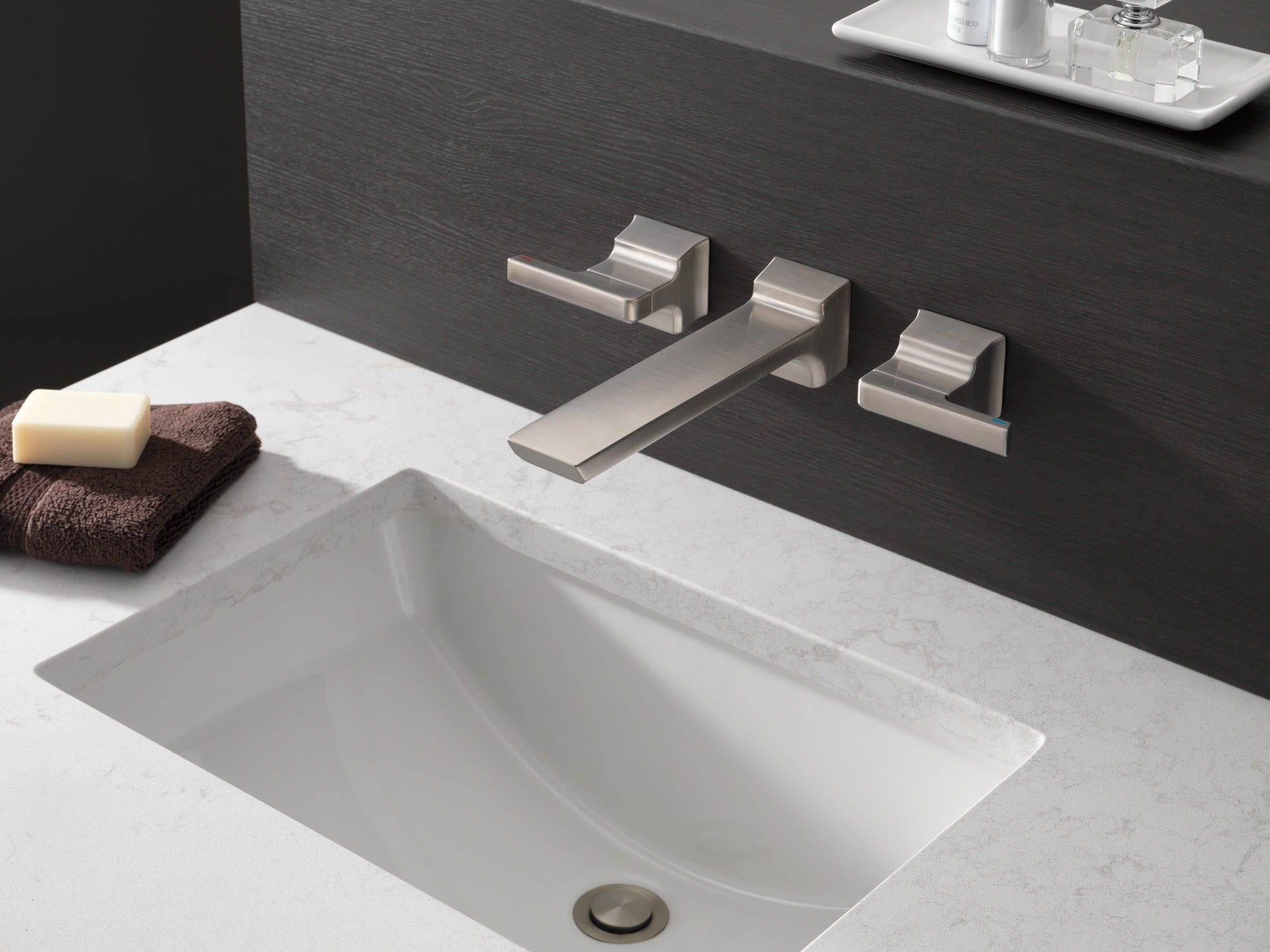 Delta Pivotal® Two Handle Wall Mount Bathroom Faucet Trim