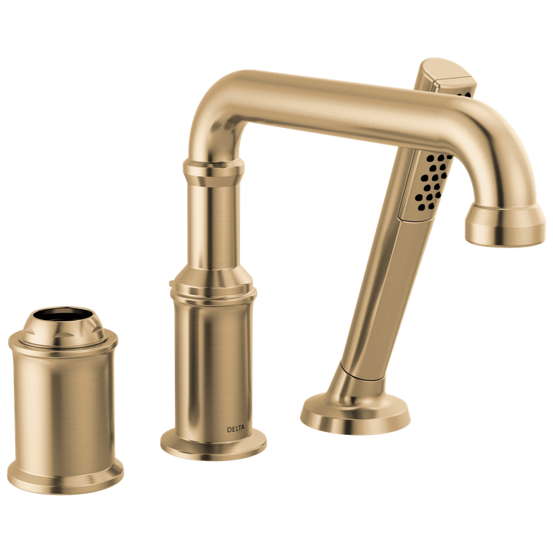 Delta Broderick® Three Hole Roman Tub Trim with Hand Shower - Less Handle