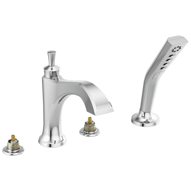Delta Dorval™ Roman Tub with Hand Shower Trim - Less Handles
