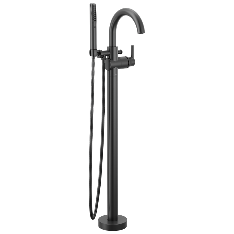 Delta Trinsic® Single Handle Floor Mount Tub Filler Trim with Hand Shower