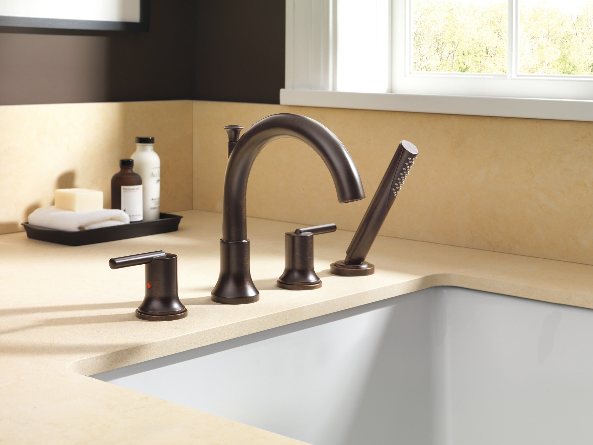 Delta Trinsic® Roman Tub with Hand Shower Trim