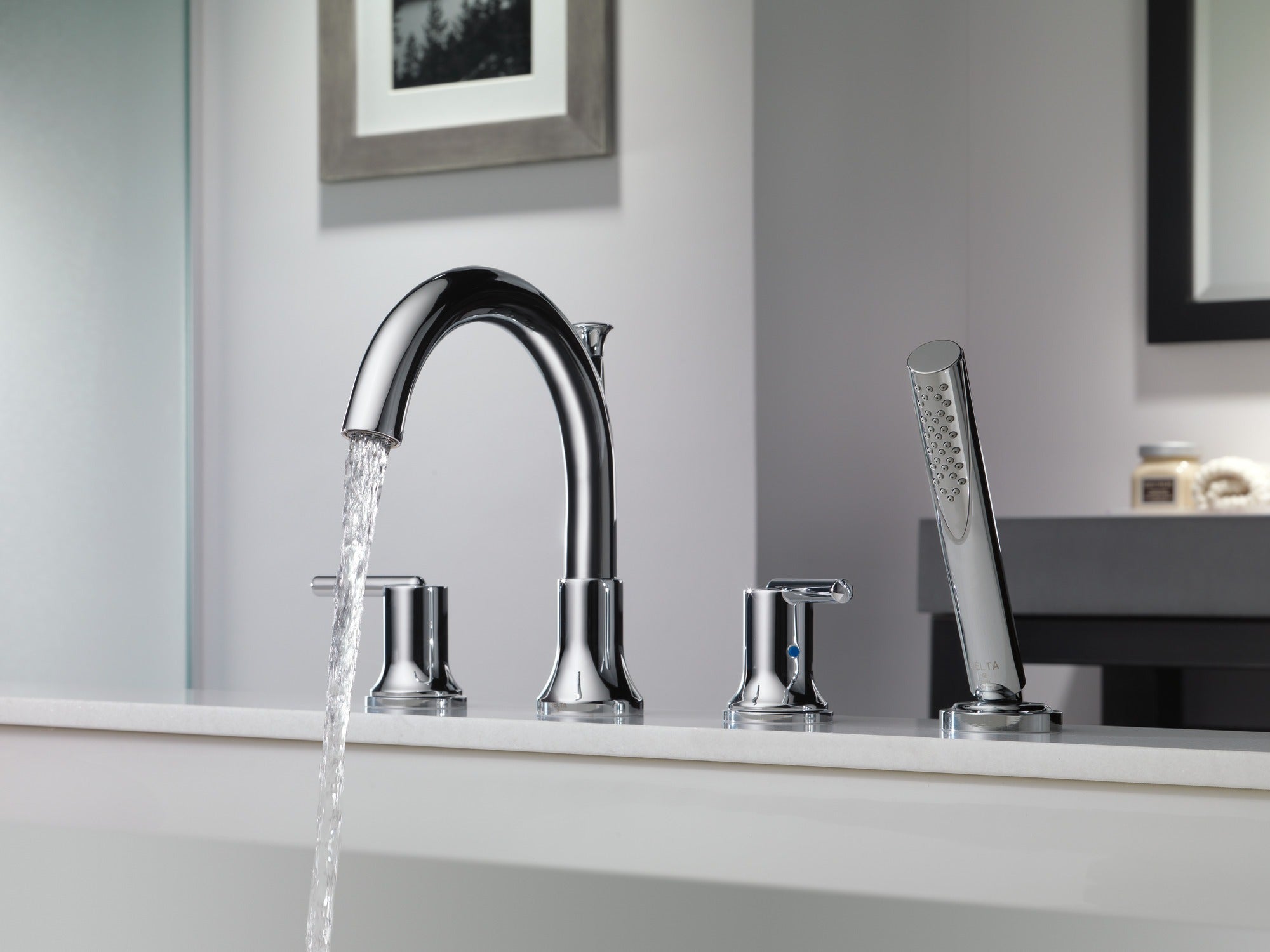 Delta Trinsic® Roman Tub with Hand Shower Trim