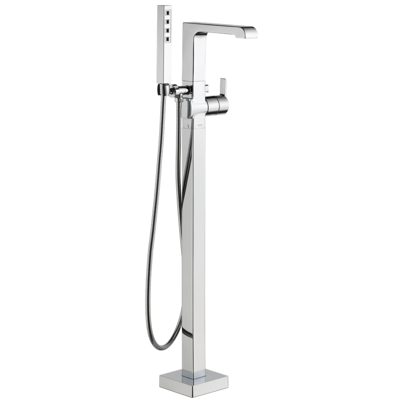 Delta Ara® Single Handle Floor Mount Tub Filler Trim with Hand Shower