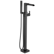 Delta Ara® Single Handle Floor Mount Channel Spout Tub Filler Trim with Hand Shower