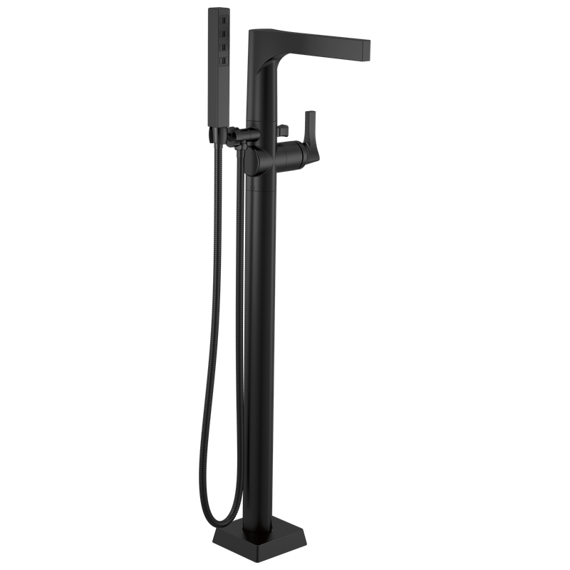 Delta Zura® Single Handle Floor Mount Tub Filler Trim with Hand Shower