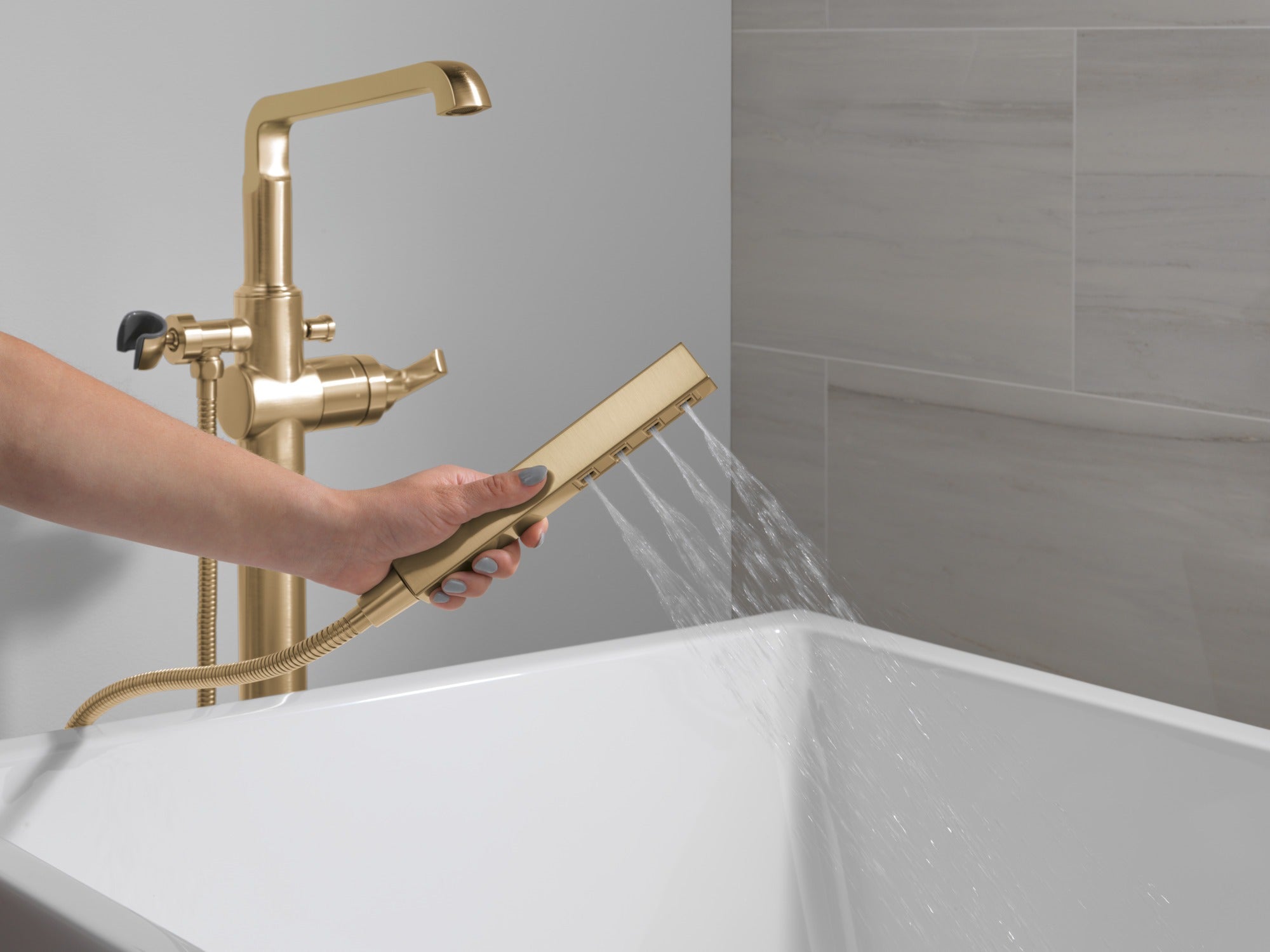 Delta Tetra™ Floor Mount Tub Filler Handle - Lever