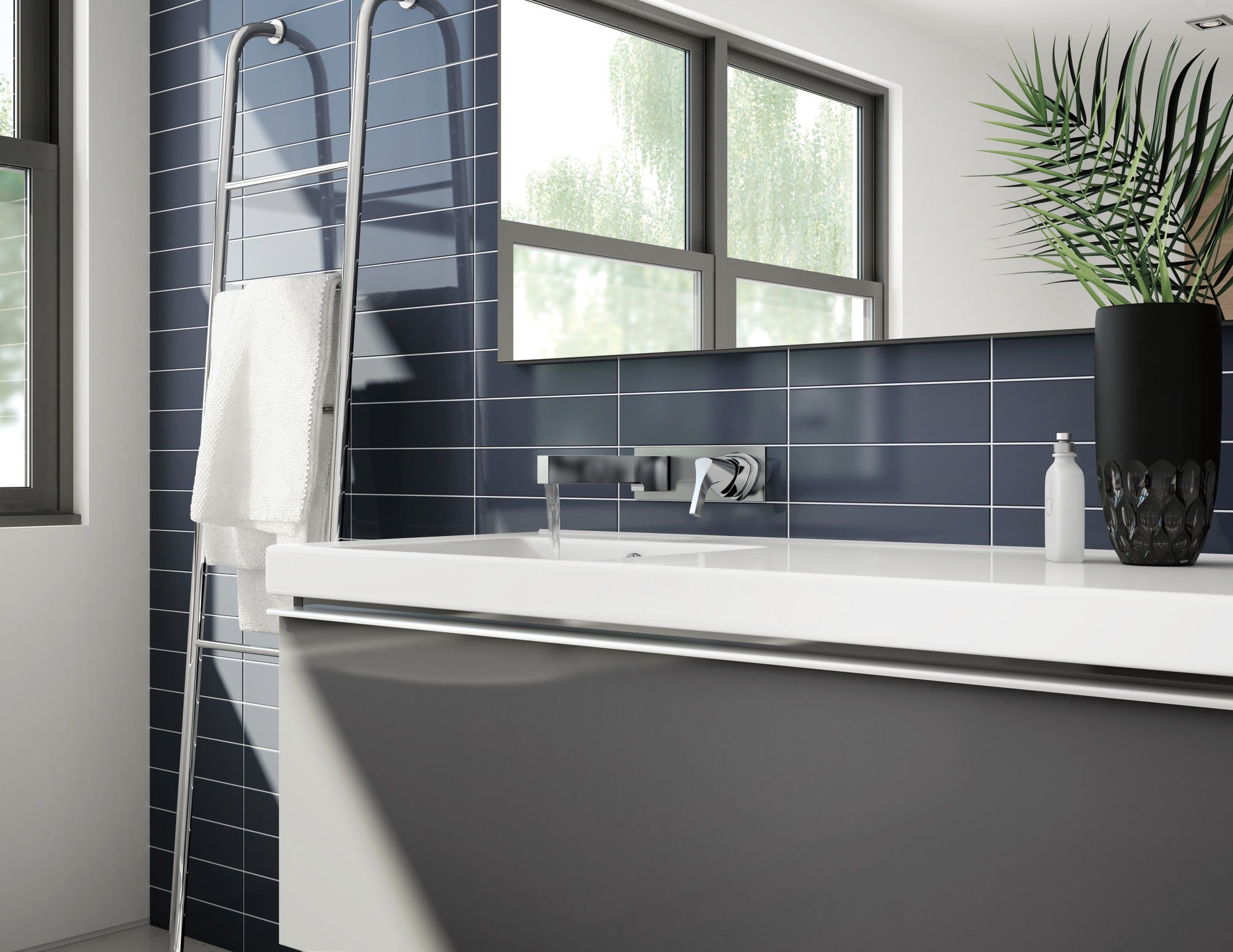 Delta Zura® Single Handle Wall Mount Bathroom Faucet Trim