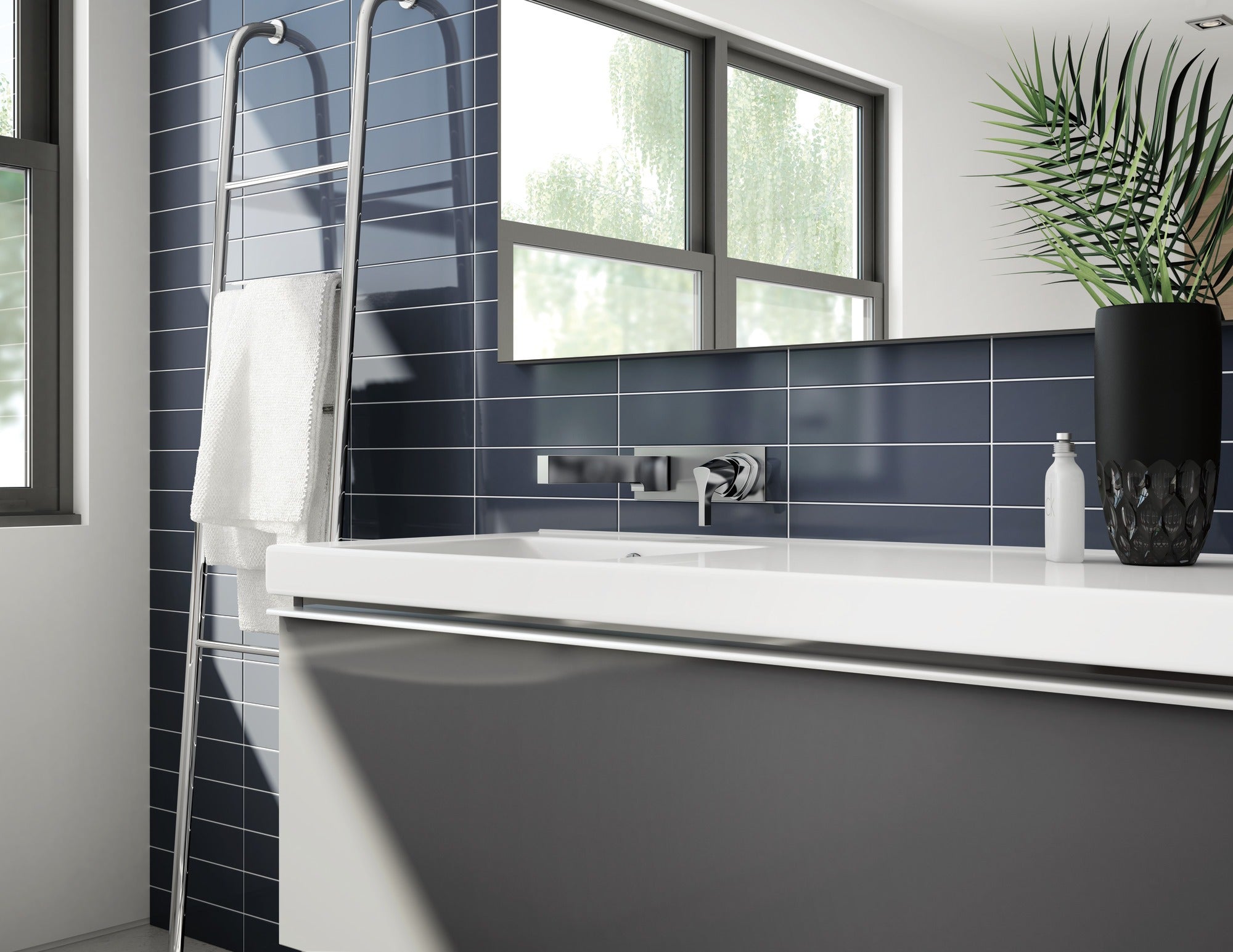 Delta Zura® Single Handle Wall Mount Bathroom Faucet Trim
