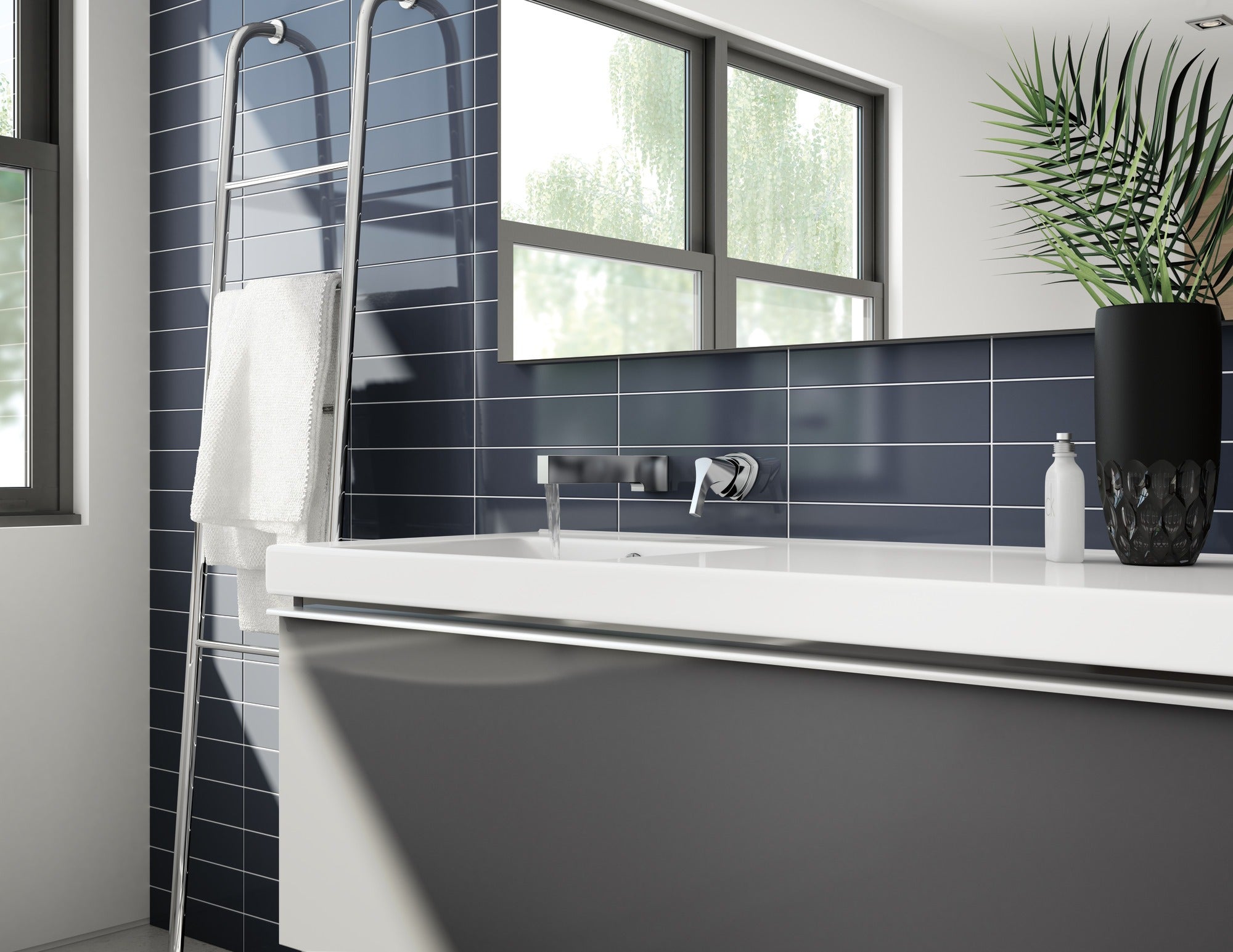 Delta Zura® Single Handle Wall Mount Bathroom Faucet Trim