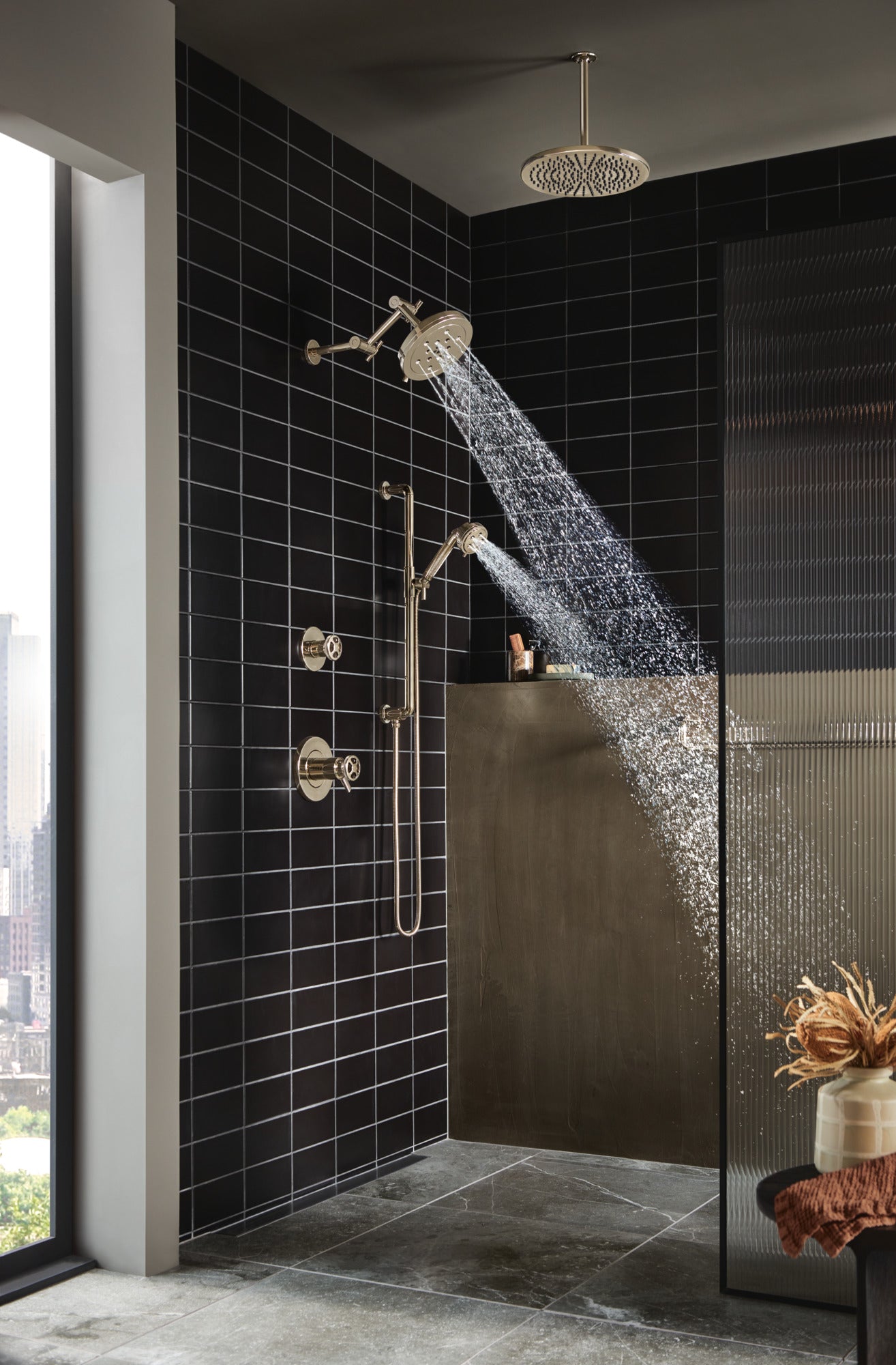 Brizo Essential™ Shower 10" Ceiling Mount Shower Arm And Round Flange