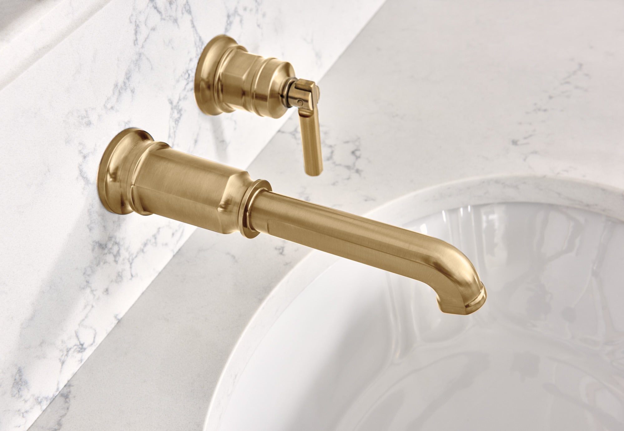 Brizo Invari® Two-Hole, Single-Handle Wall Mount Lavatory Faucet - Less Handle 1.5 GPM