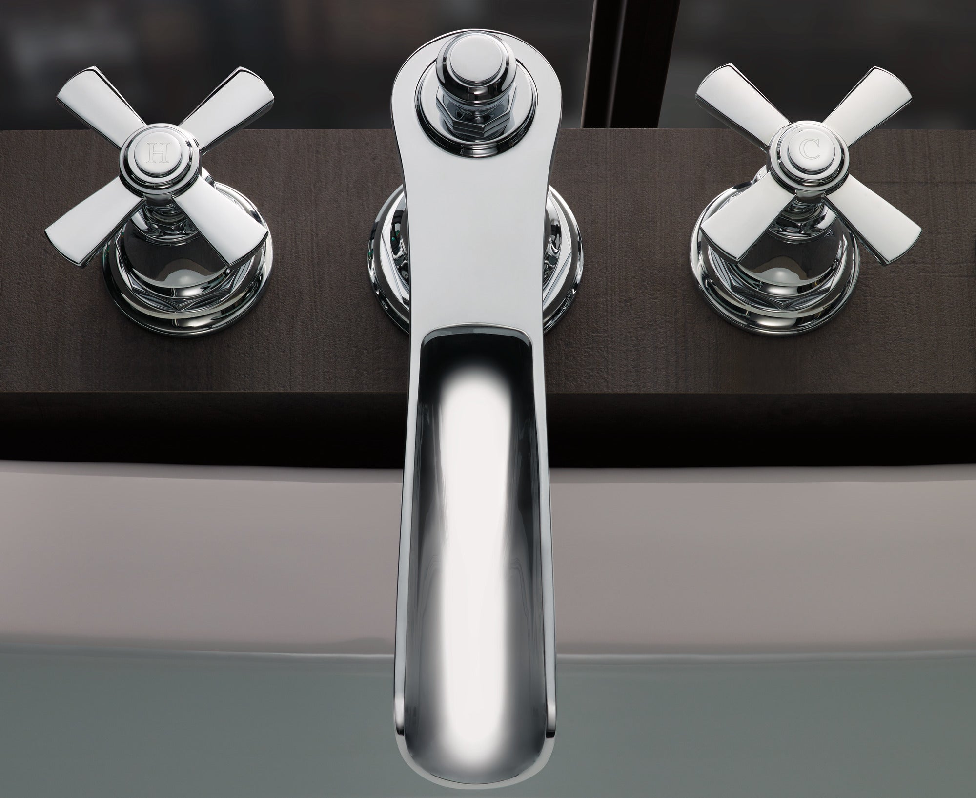 Brizo Rook® Roman Tub with Channel Spout - Less Handles
