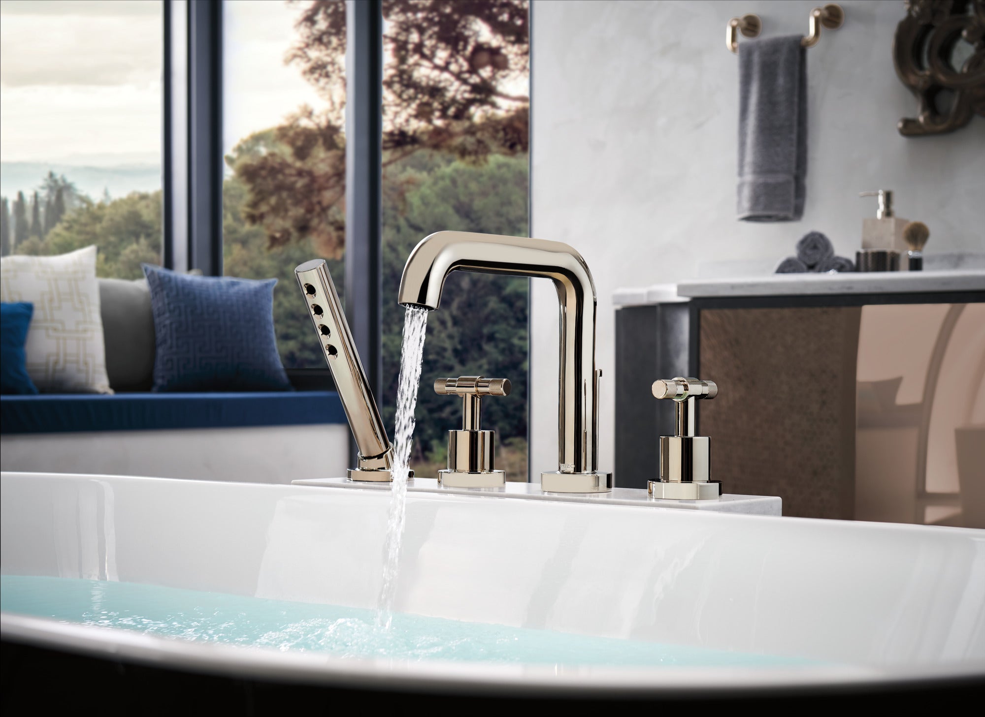 Brizo Litze® Roman Tub with Handshower - Less Handles