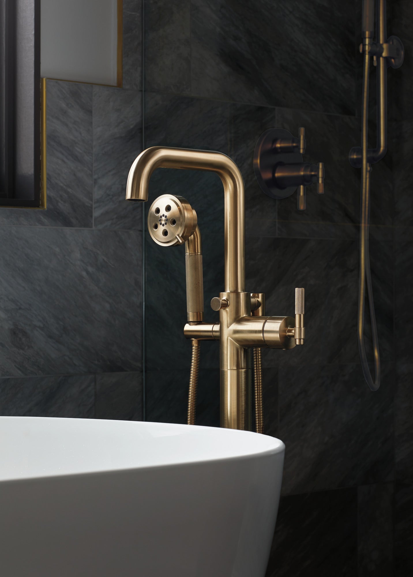 Brizo Litze® Single-Handle Floor Mount Tub Filler T-Lever Handle Kit