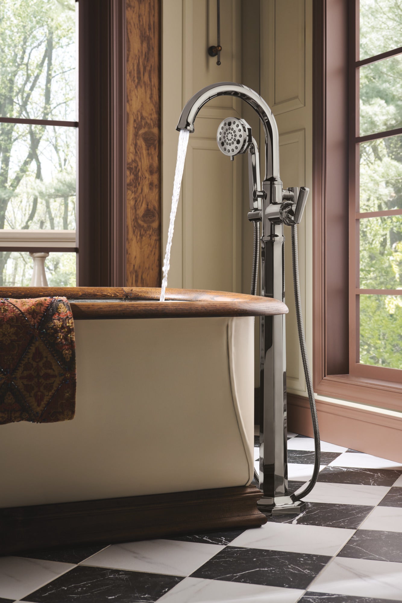 Brizo Beauclere™ Single-Handle Floor Mount Tub Filler Lever Handle Kit