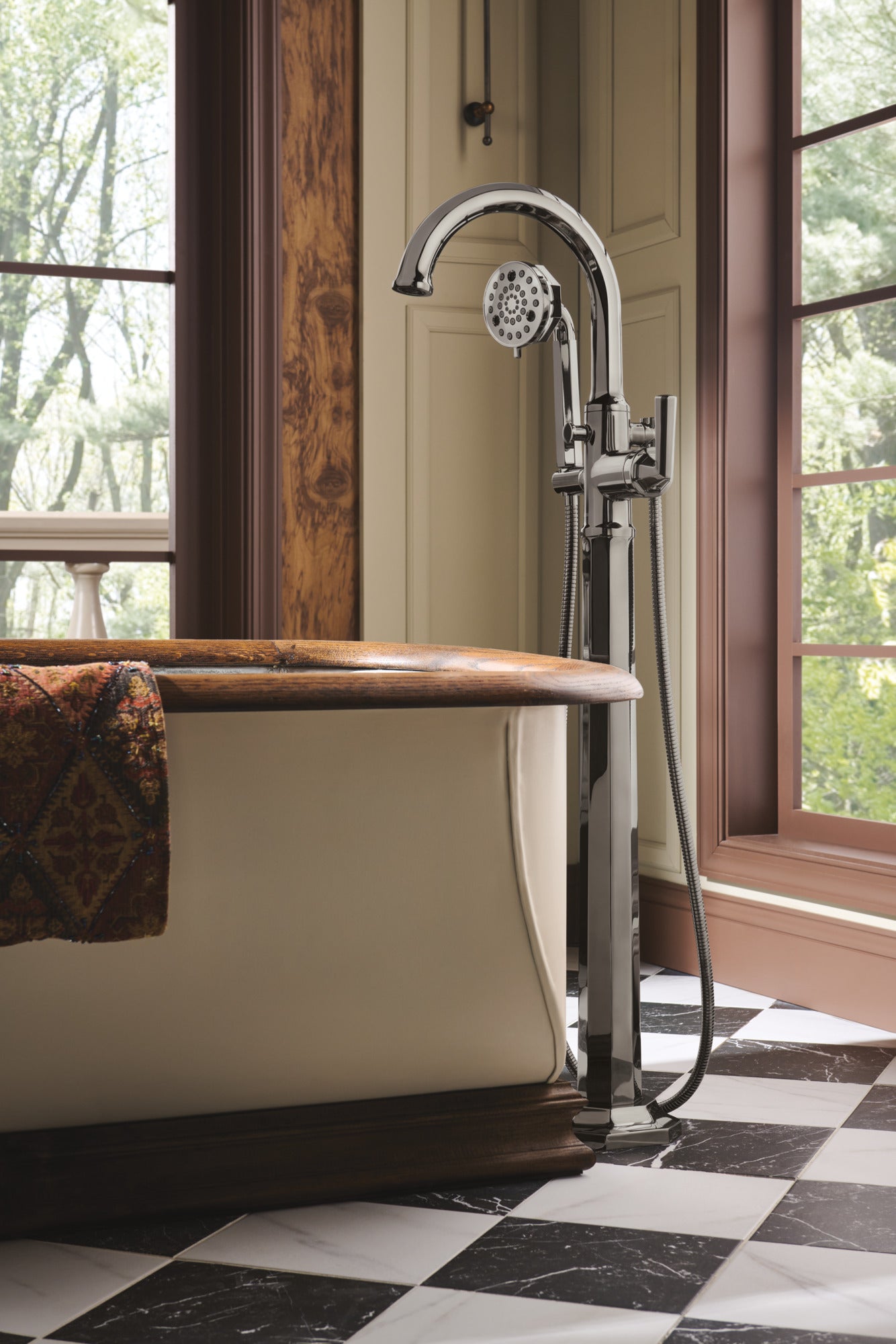 Brizo Beauclere™ Single-Handle Floor Mount Tub Filler Lever Handle Kit