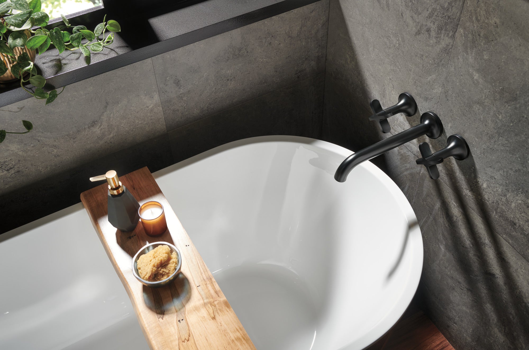 Brizo Jason Wu for Brizo™ Wall Mount Tub Filler Cross Handles