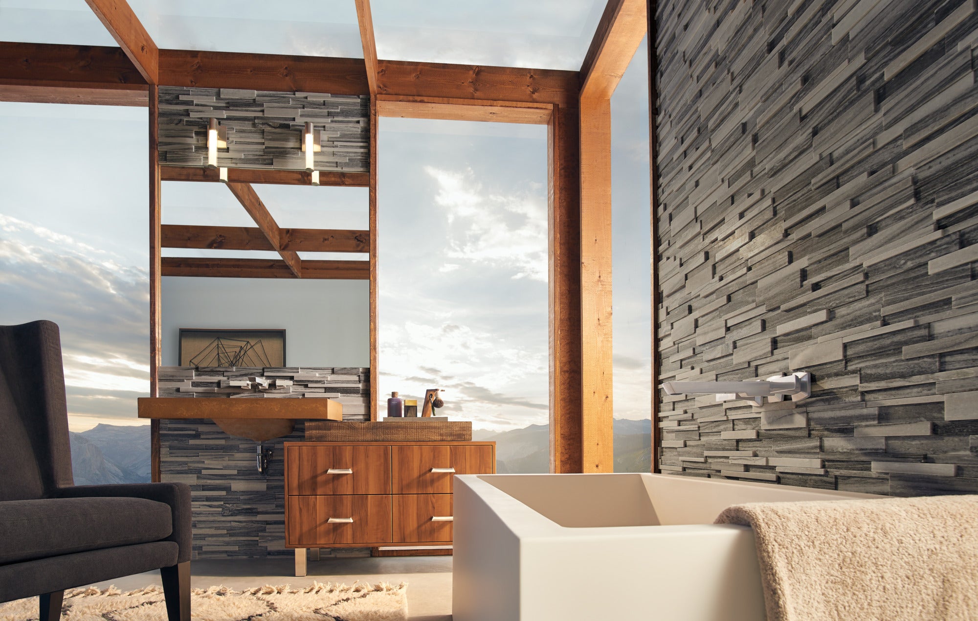 Brizo Vettis® Two-Handle Wall Mount Tub Filler