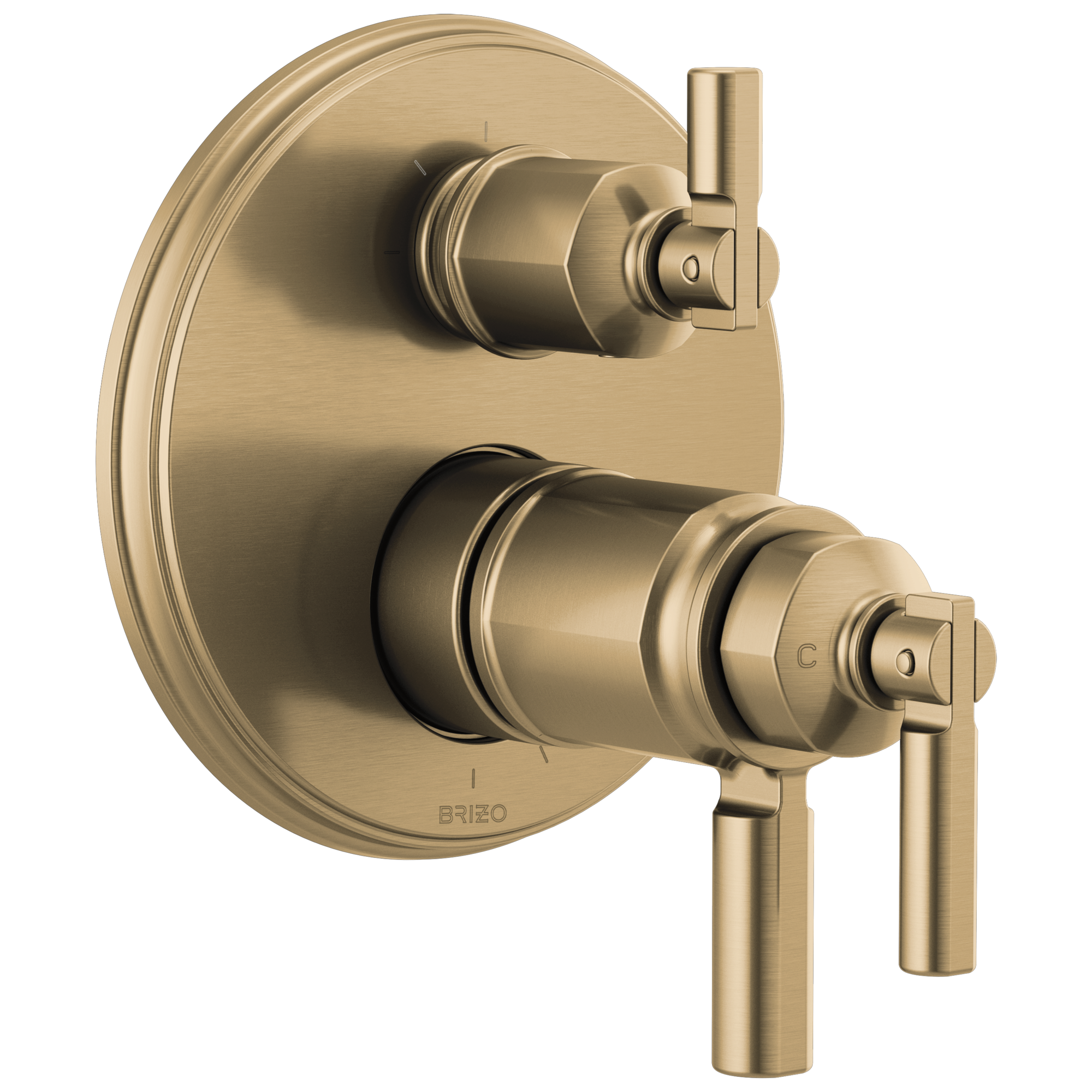 Brizo Invari® Tempassure® Thermostatic Valve With Integrated 3-Function Diverter Trim