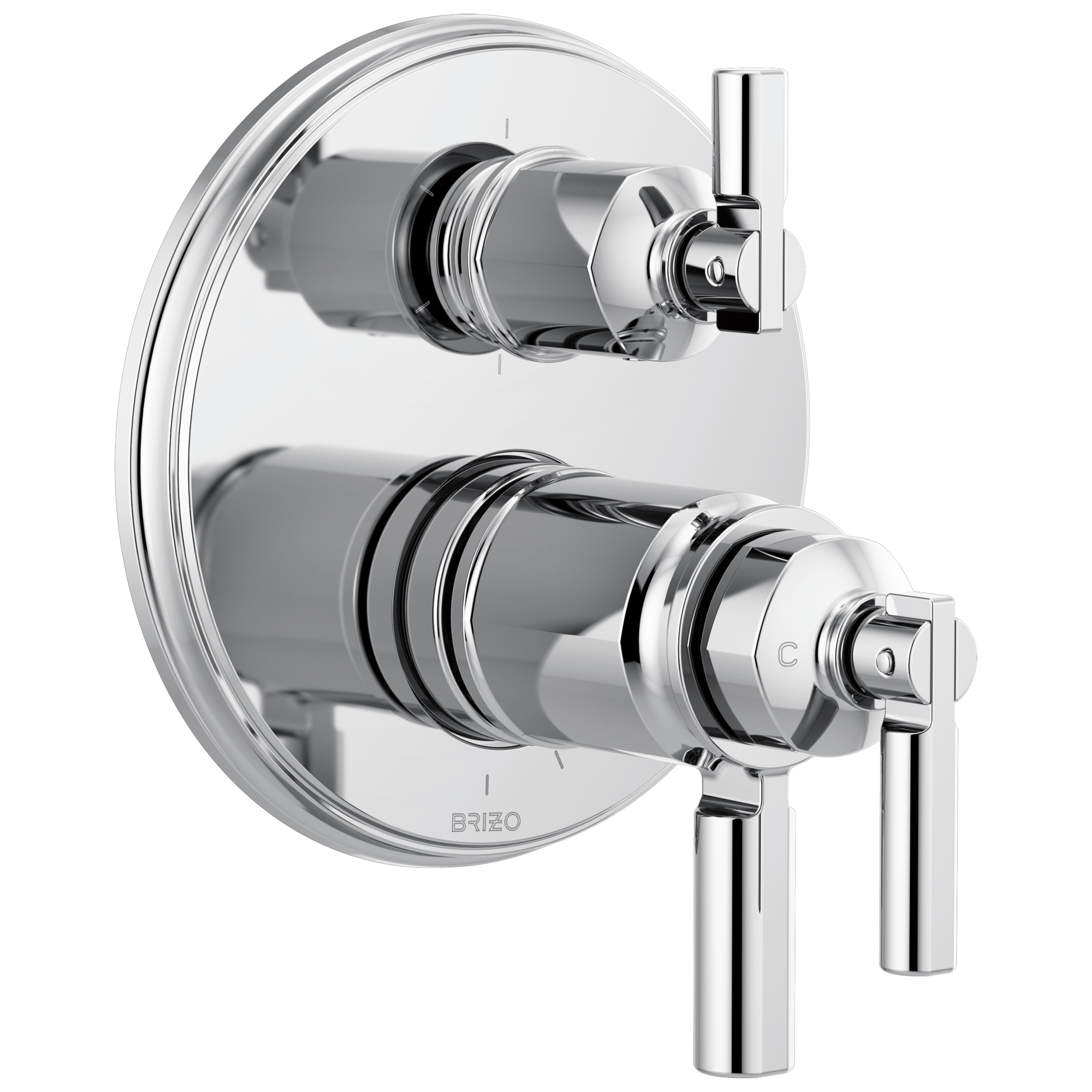 Brizo Invari® Tempassure® Thermostatic Valve With Integrated 6-Function Diverter Trim