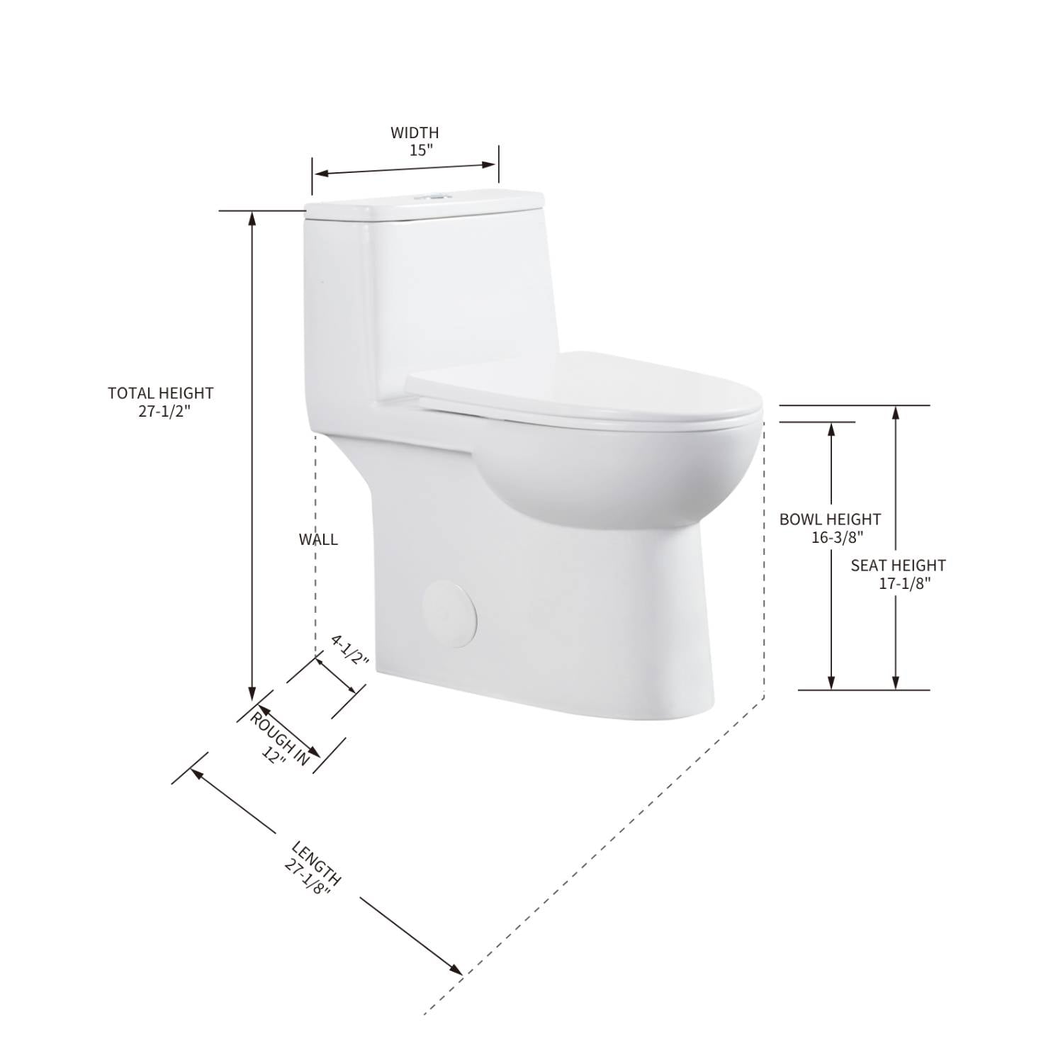 One Piece Toilet T9 03 – ADA Compliant Dual-Flush Toilet with Nanoglaze