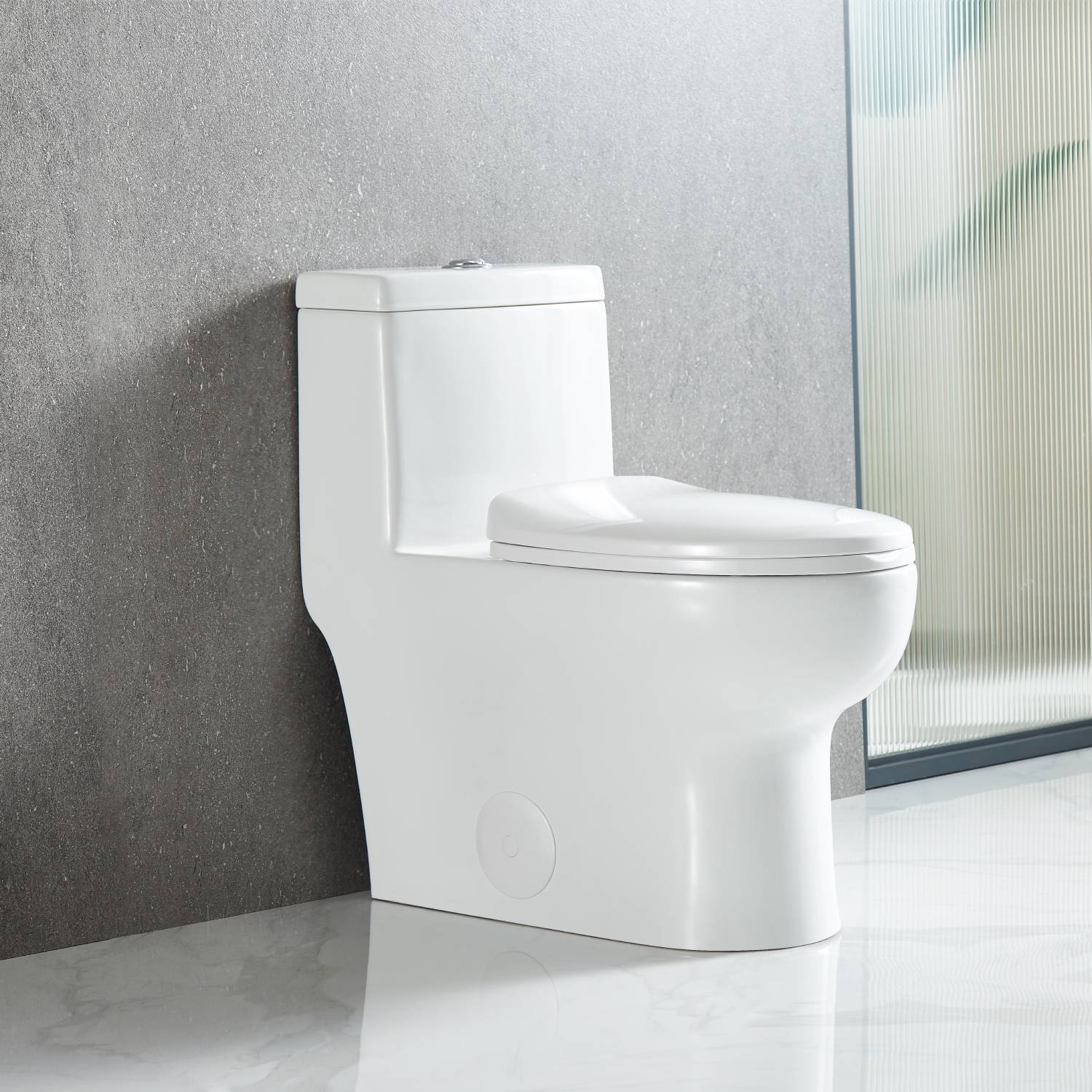 One Piece Toilet T9 01 – Compact Dual-Flush Toilet with Nanoglaze