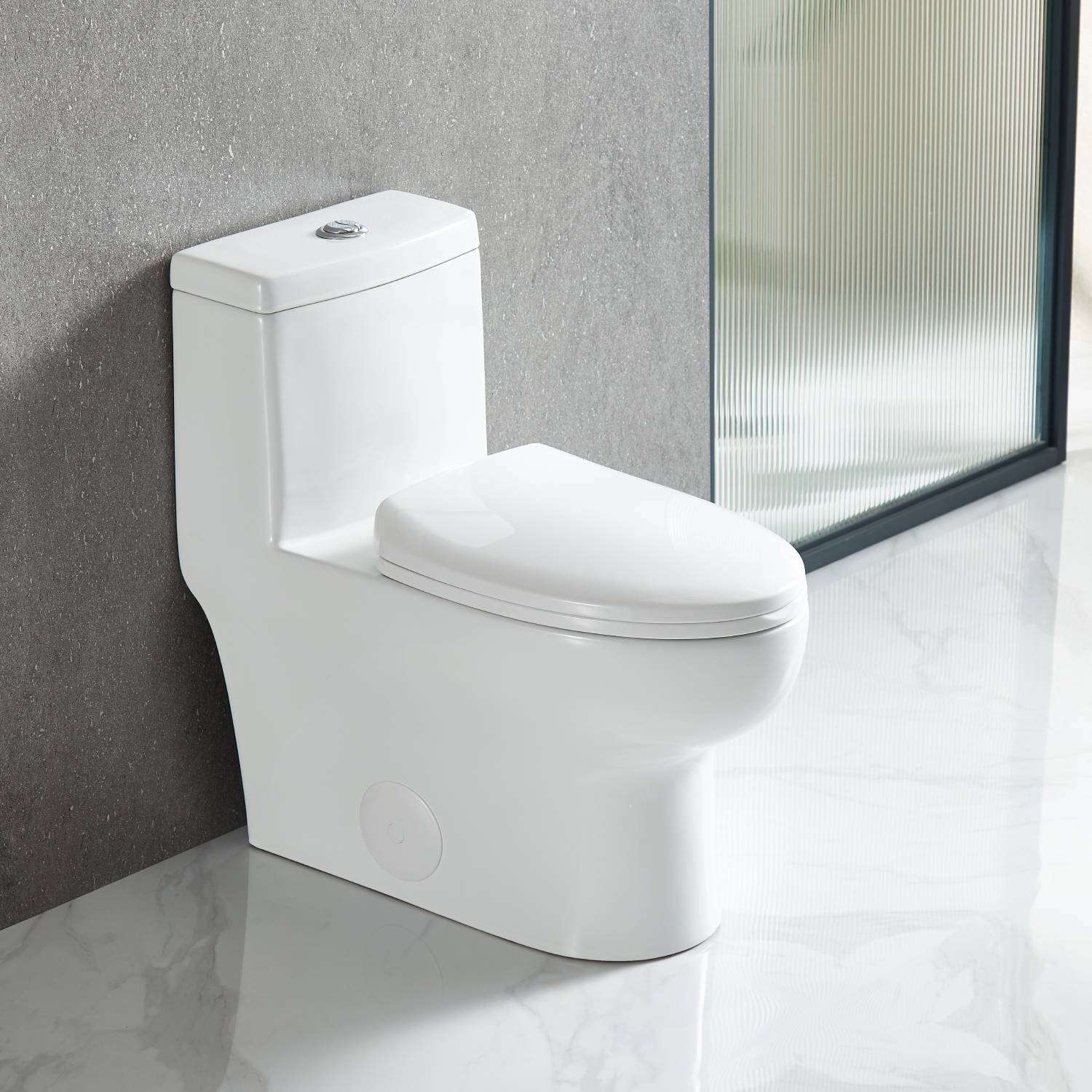 One Piece Toilet T9 01 – Compact Dual-Flush Toilet with Nanoglaze