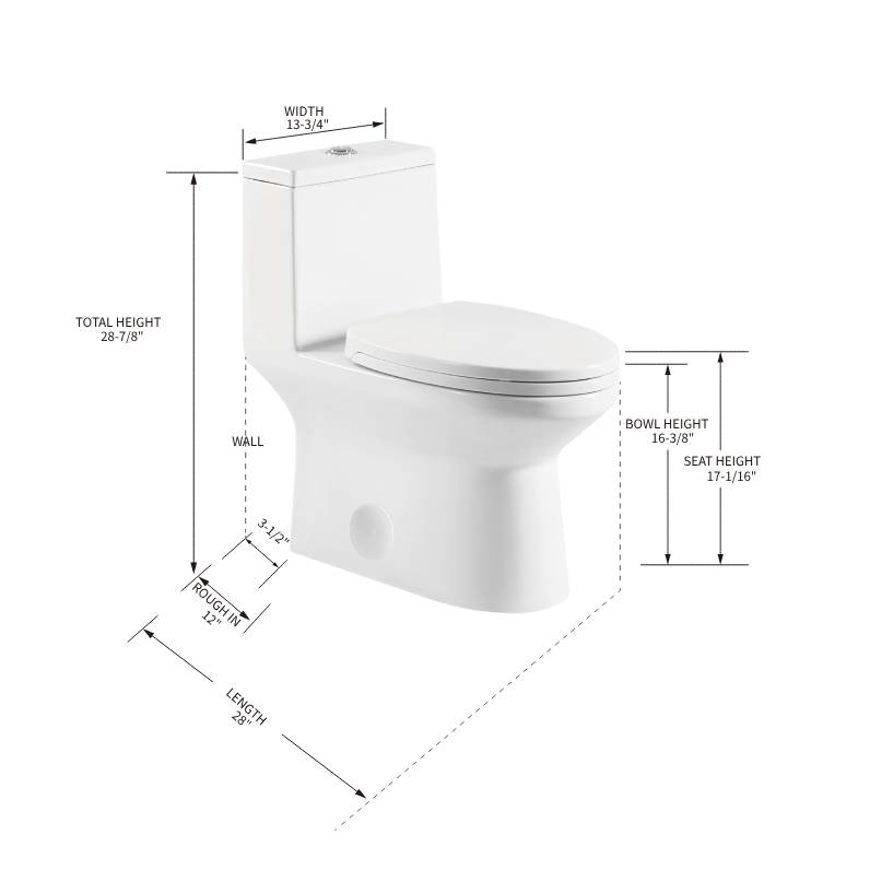 Blossom One Piece Toilet T9 04 – ADA Height Dual Flush Modern Design