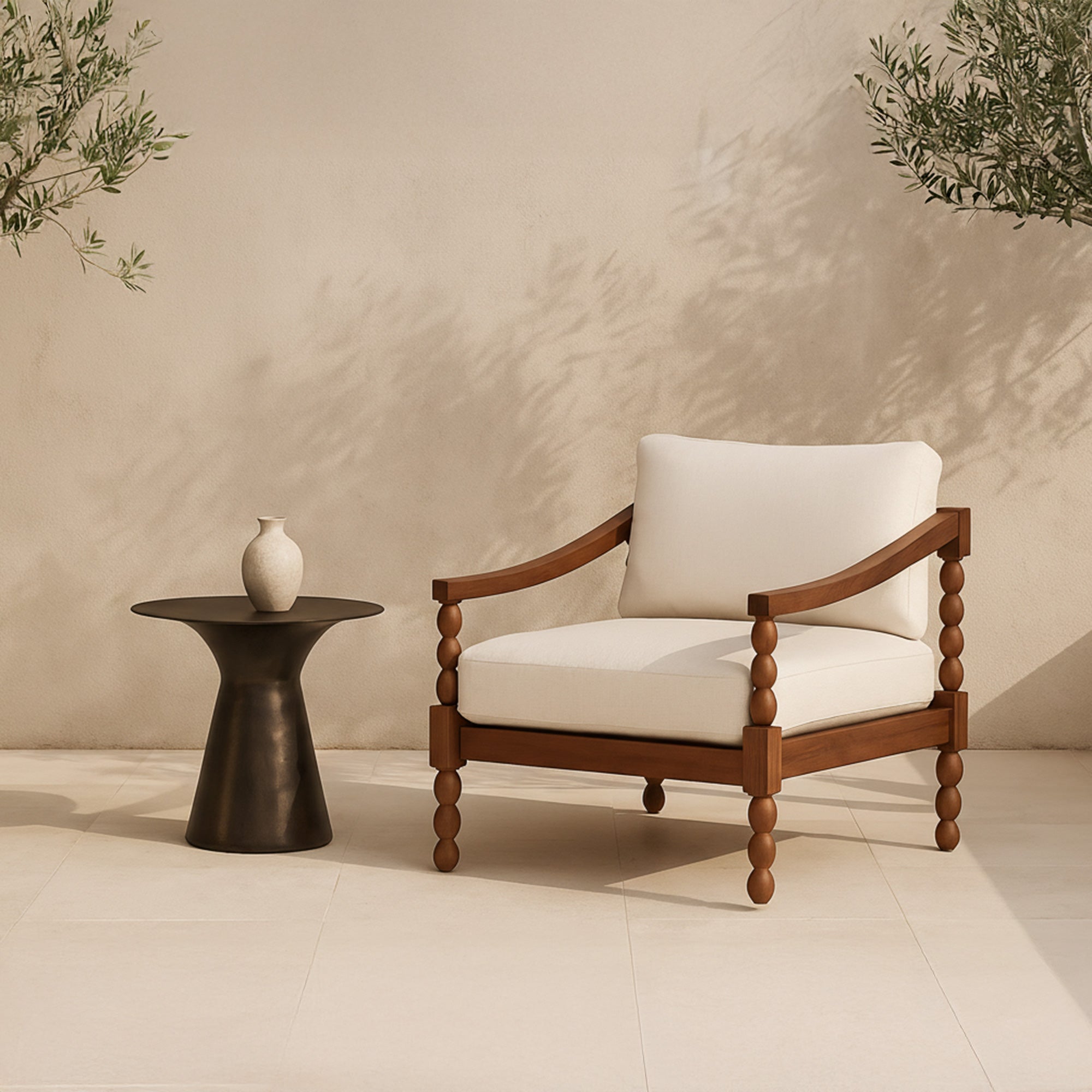Moes Delilah Outdoor Accent Chair Brown TA-1018-03