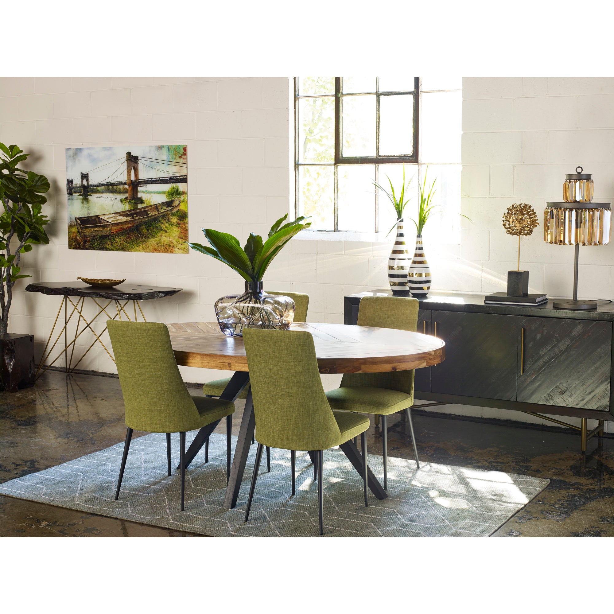 Moes Parq Oval Dining Table Amber TL-1019-14