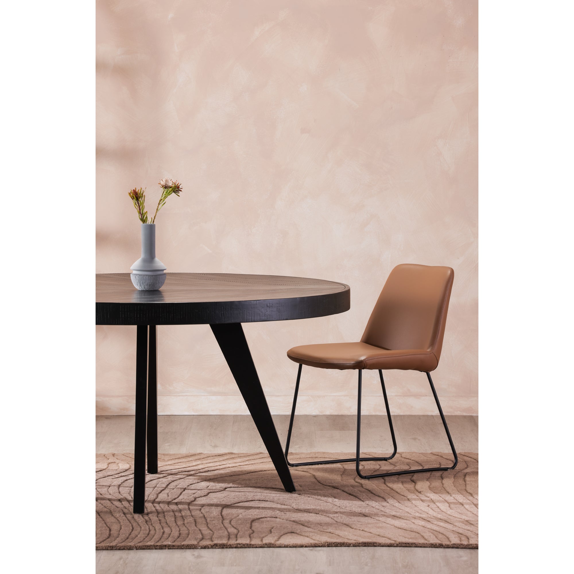 Moes Parq 60 Inch Round Dining Table Black TL-1029-02