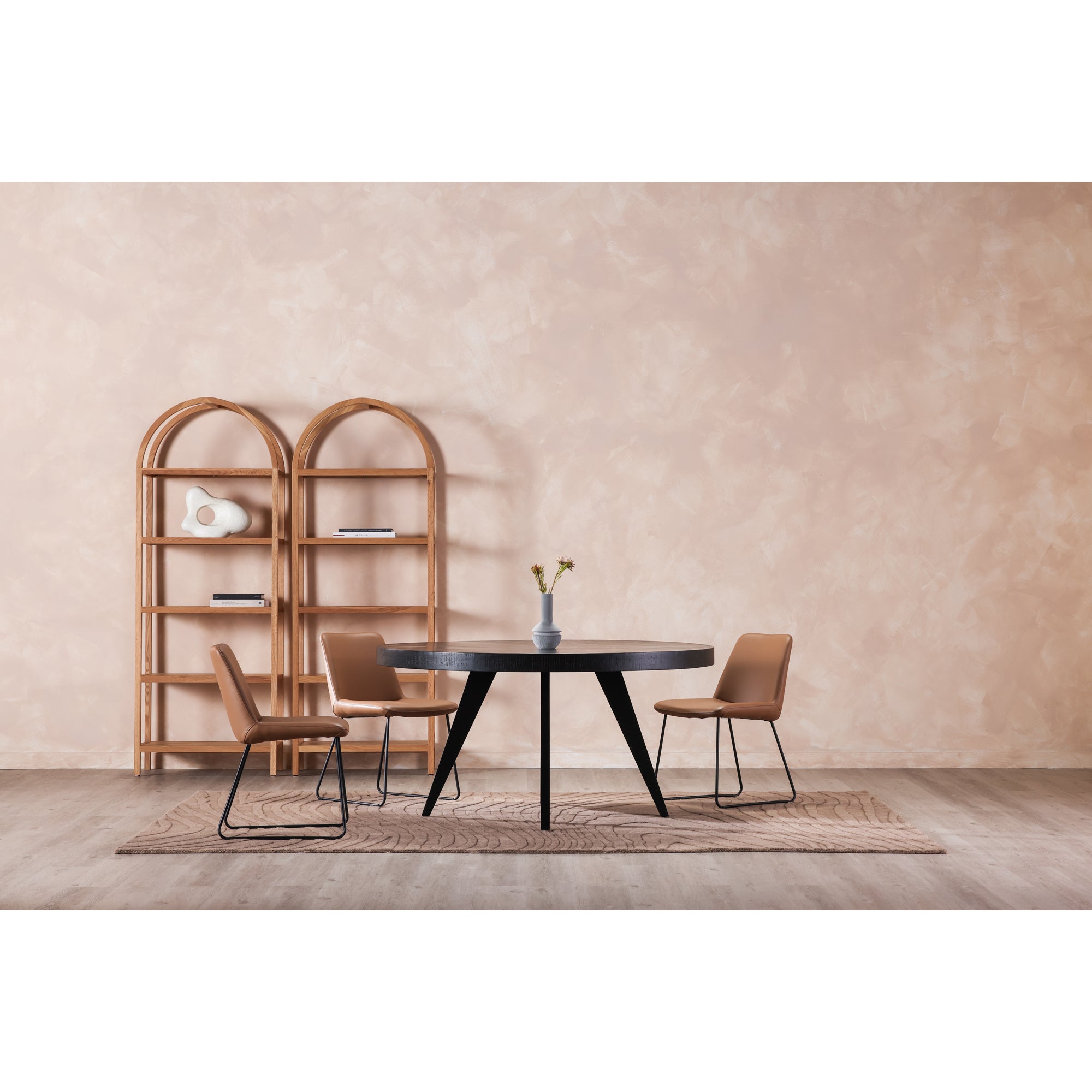 Moes Parq 60 Inch Round Dining Table Black TL-1029-02