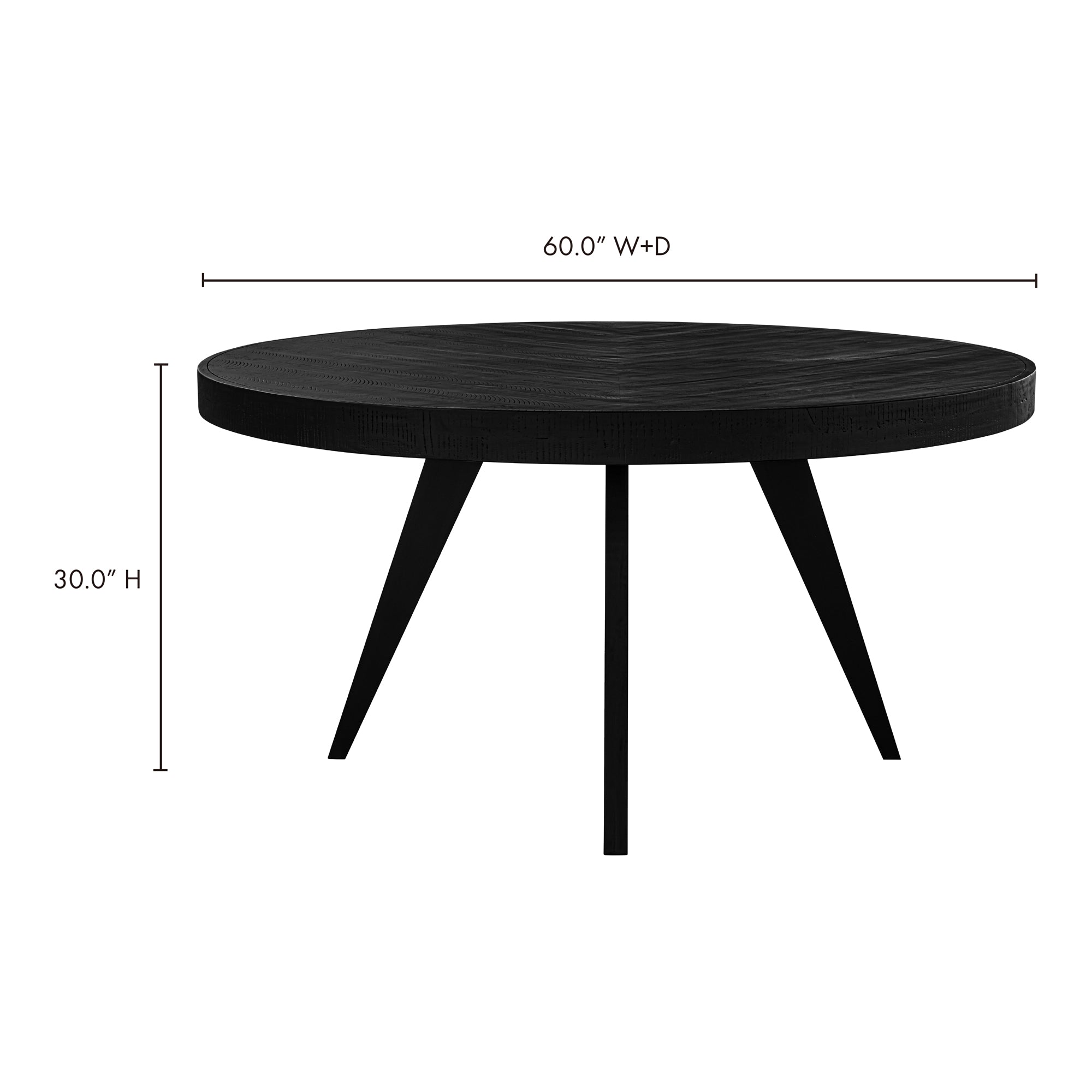 Moes Parq 60 Inch Round Dining Table Black TL-1029-02