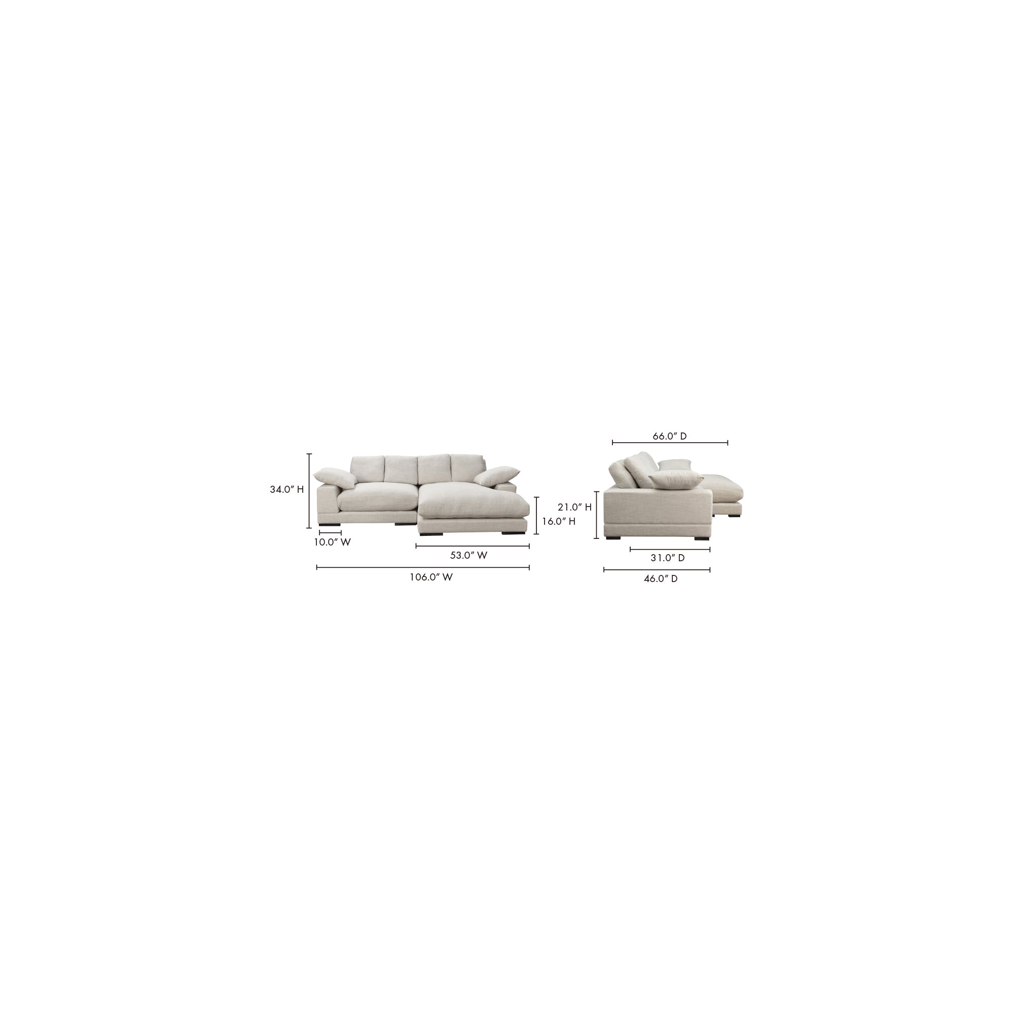 Moes Plunge Sectional Sahara TN-1004-21-0