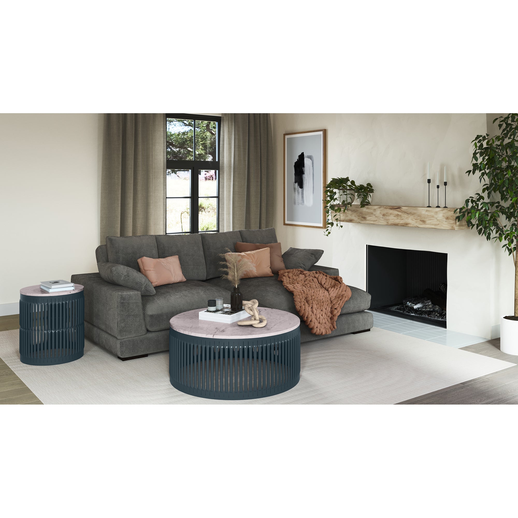 Moes Plunge Sectional Charcoal TN-1004-25-0