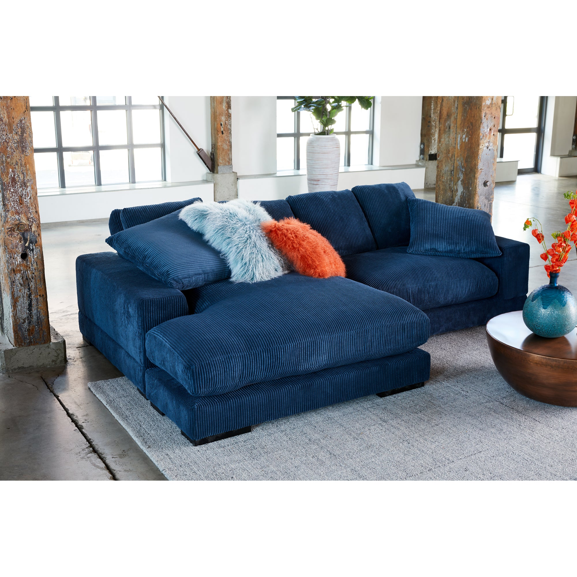 Moes Plunge Sectional Navy TN-1004-46-0