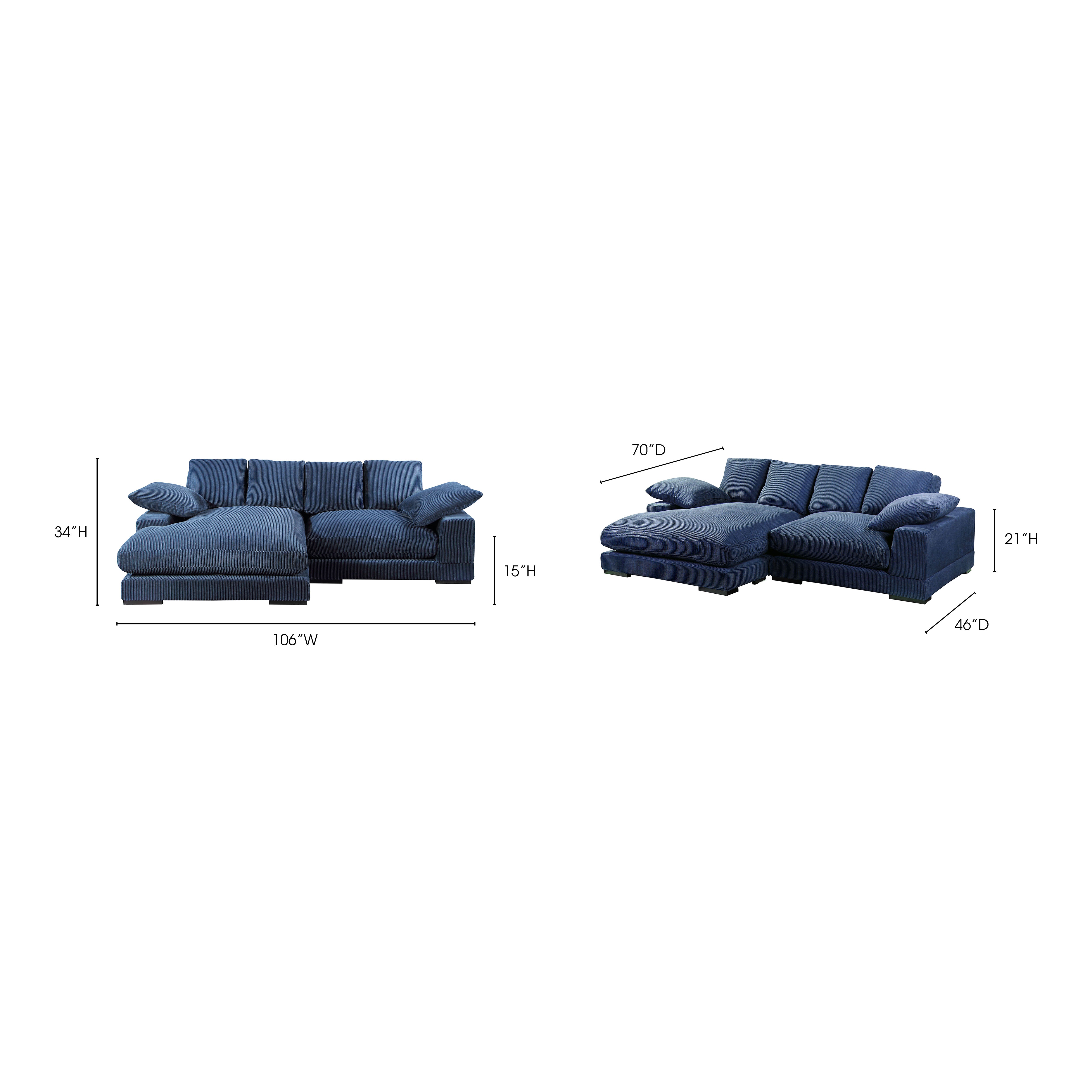 Moes Plunge Sectional Navy TN-1004-46-0