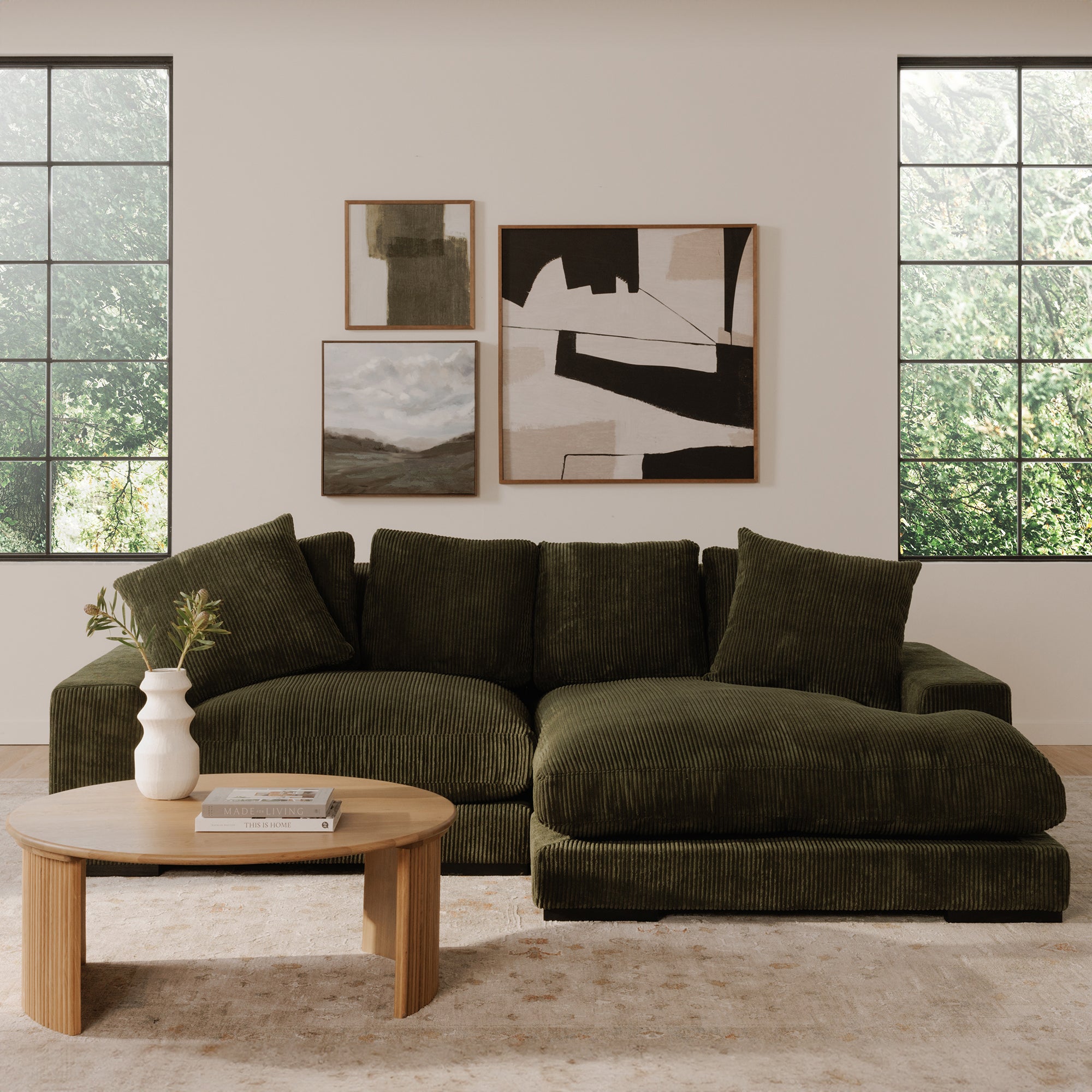 Moes Plunge Sectional Dark Green TN-1014-27-0