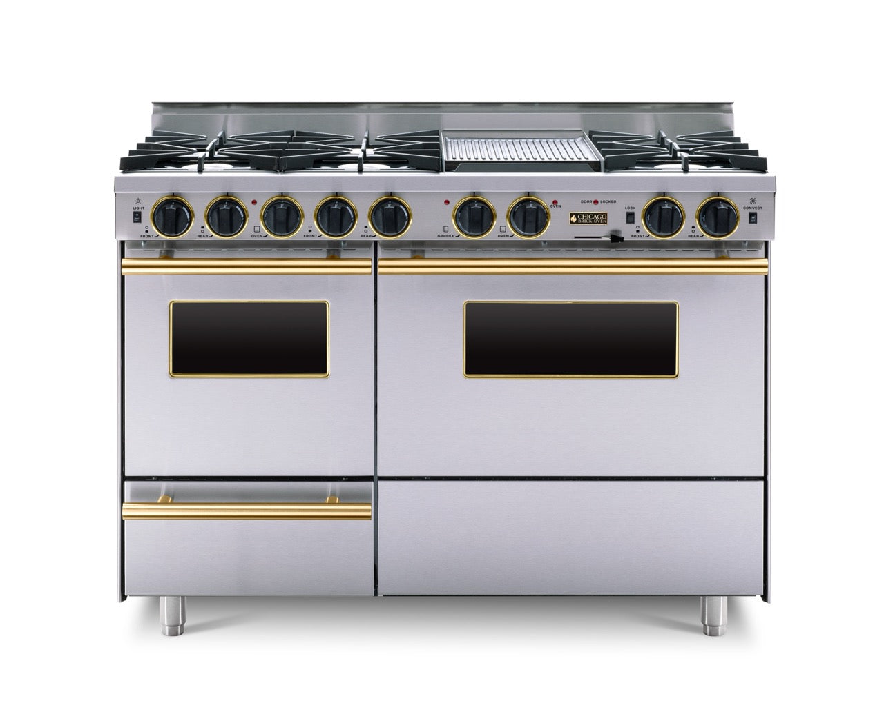 48" True Dual-Fuel Self-Cleaning Convection Range - Open Burners