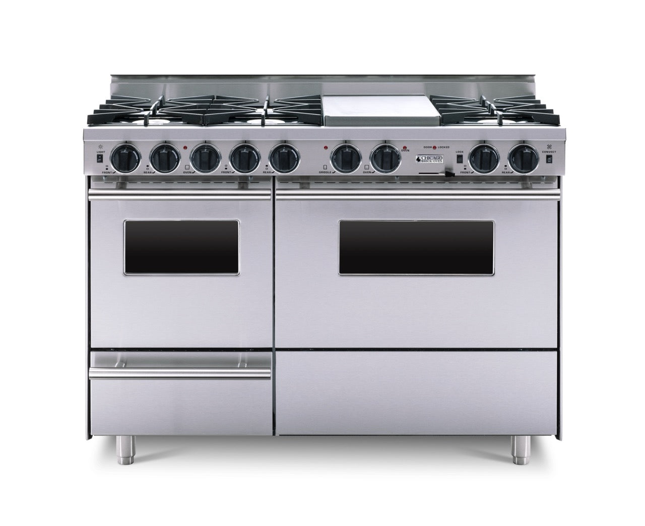 48" True Dual-Fuel Self-Cleaning Convection Range - Open Burners