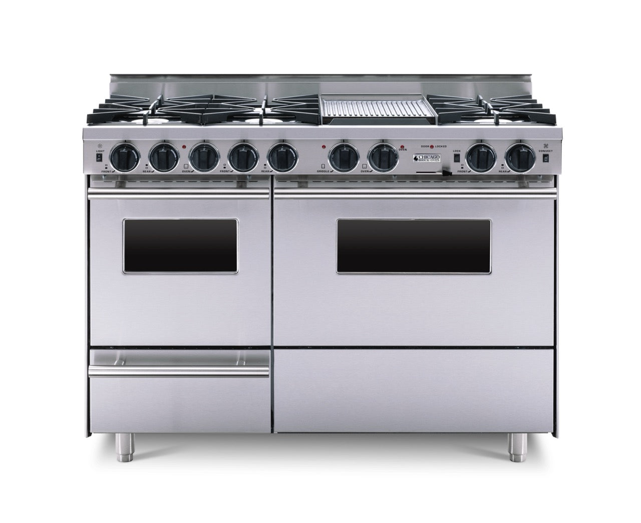 48" True Dual-Fuel Self-Cleaning Convection Range - Open Burners