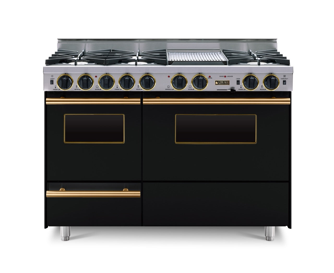 48" True Dual-Fuel Self-Cleaning Convection Range - Open Burners